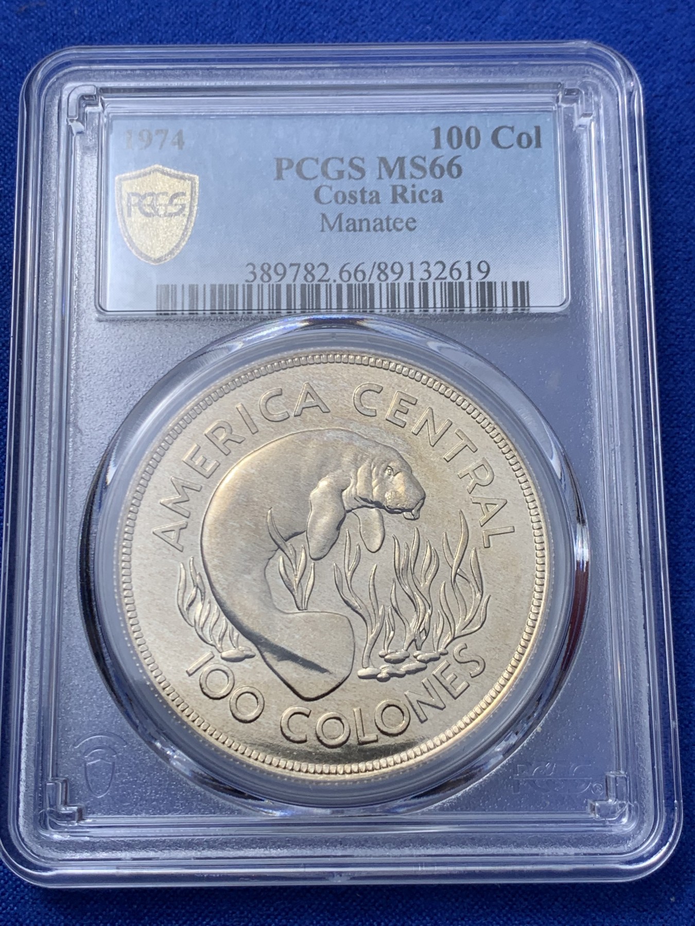 《竞宝斋》第235场-周日，周一，周二，周三 疯狂4连拍 (全场包邮) PCGS金盾 MS66 哥斯达黎加1974年动物100克朗大银币