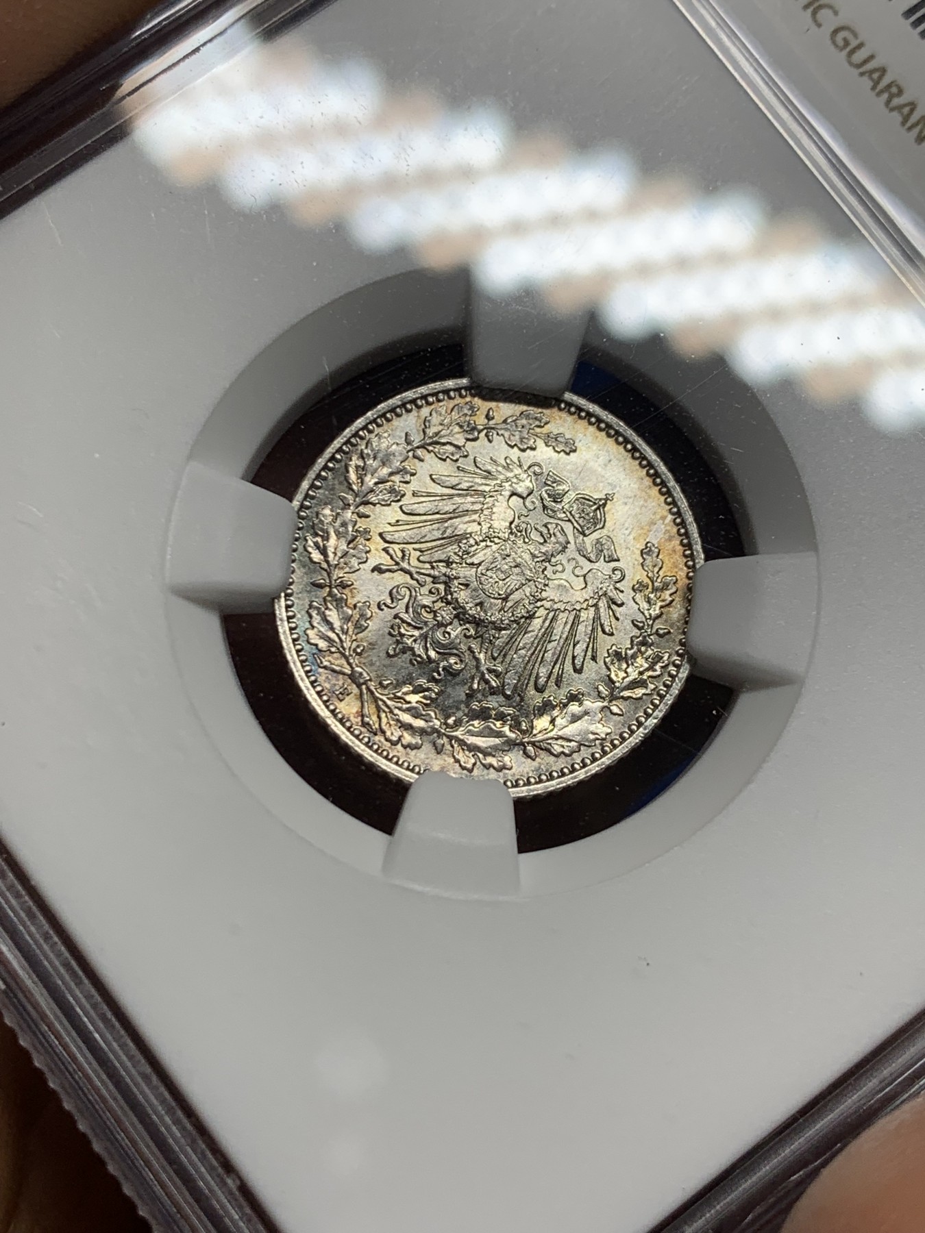 《竞宝斋》第235场-周日，周一，周二，周三 疯狂4连拍 (全场包邮) NGC MS66 德国1916年长翅1/2马克 高分彩光