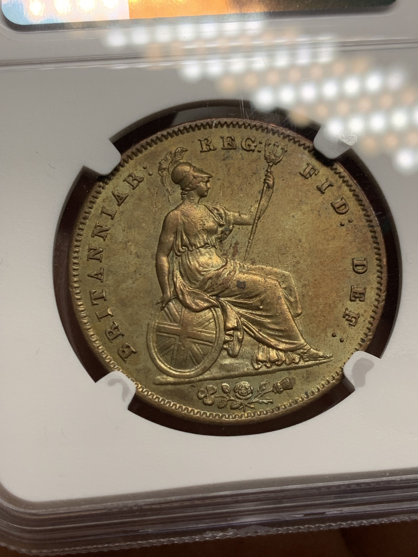 《竞宝斋》第235场-周日，周一，周二，周三 疯狂4连拍 (全场包邮) NGC-UNCD 英国1848/7年青年维多利亚1便士大铜币 少见骑字版（NGC没有标注骑字）