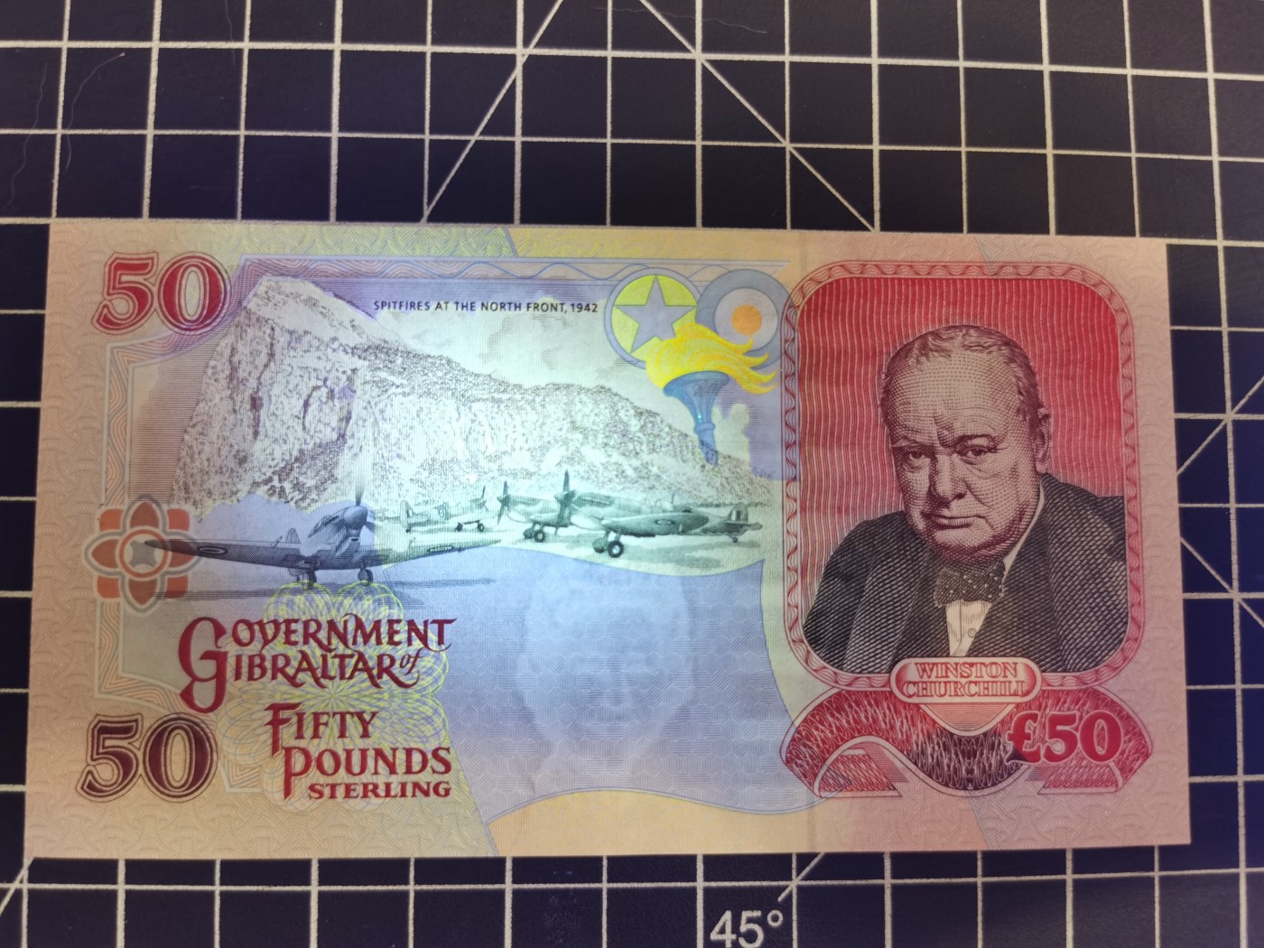 Immortal auction(精品场) 直布罗陀50，AA冠，背面丘吉尔，Unc