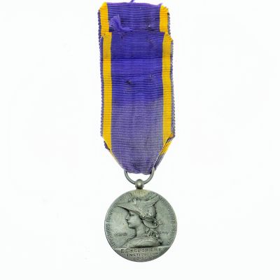 勋章奖章交易所1月27日兔年最后一拍 - 法国基础教育奖章，罗蒂雕刻戎装玛丽安娜，银质
