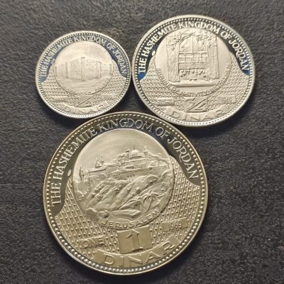 0起1加-纯粹捡漏拍-285套币银币场 - 约旦1969年圣地系列精制超大纪念银币3枚全套