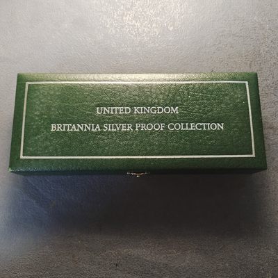 0起1加-纯粹捡漏拍-285套币银币场 - 英国1998年不列颠尼亚女神精制4枚全银纪念银币-盒证全