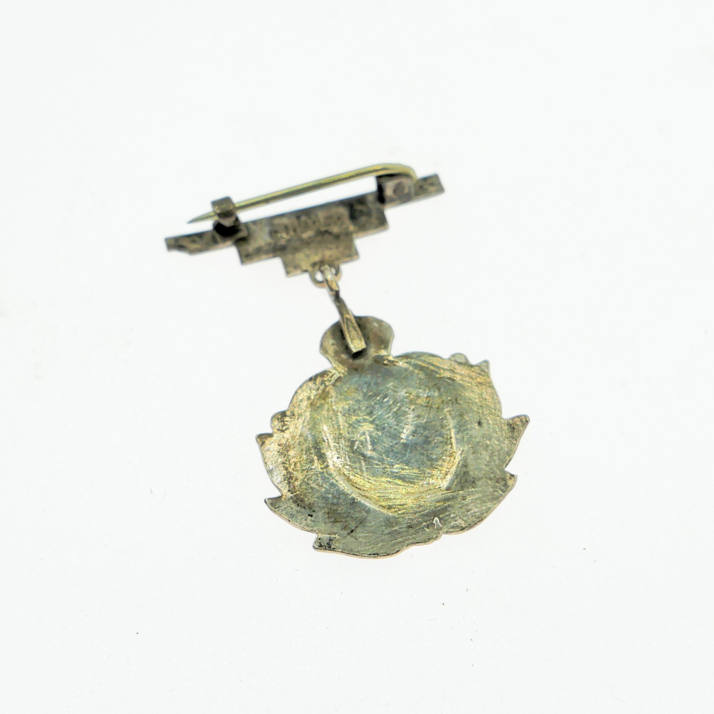 勋章奖章交易所1月27日兔年最后一拍 英国皇家海军银珐琅吊坠样式胸针，上挂带标