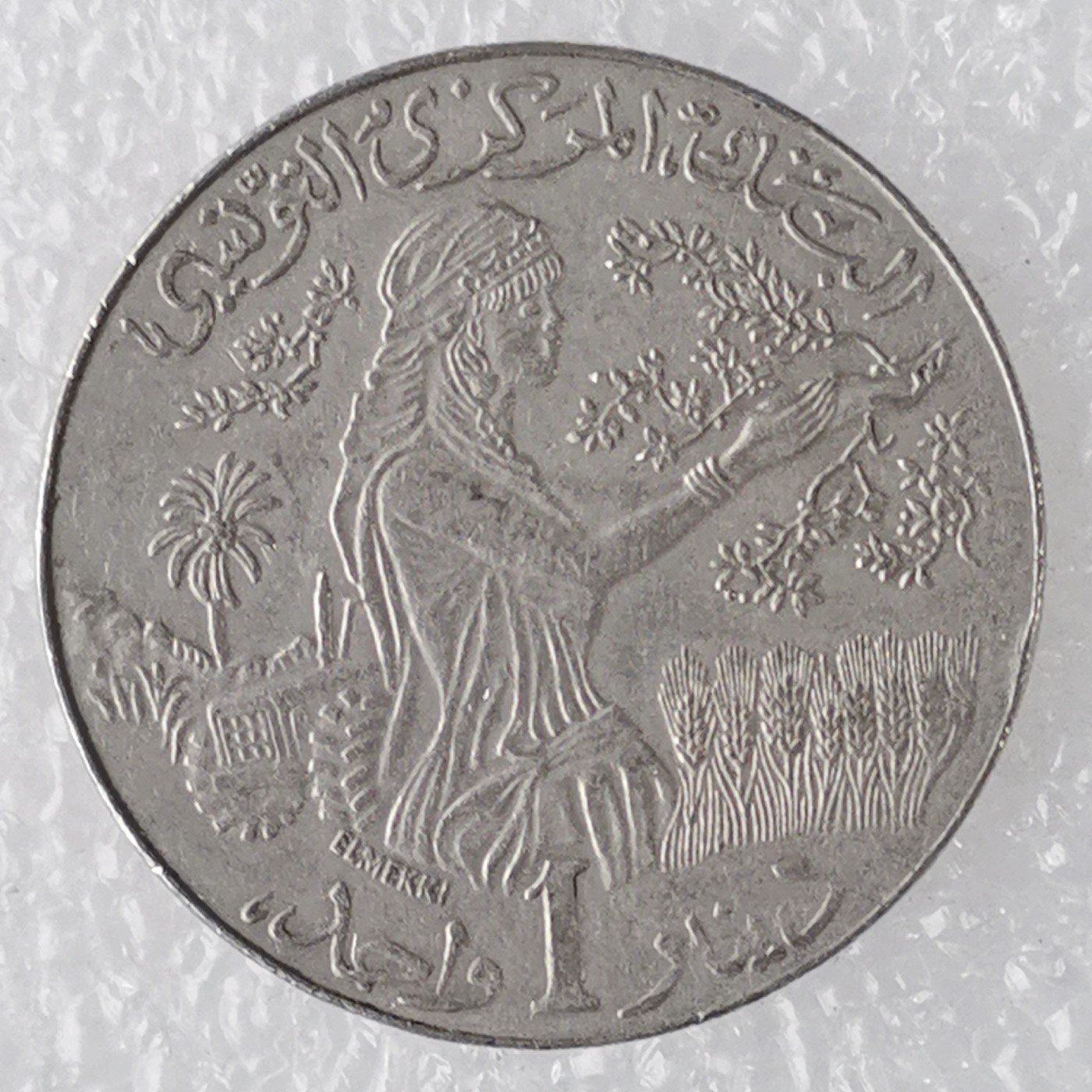 海外回流1元起拍小铺 各国钱币散币场 第7期 1990年突尼斯1第纳尔 地图