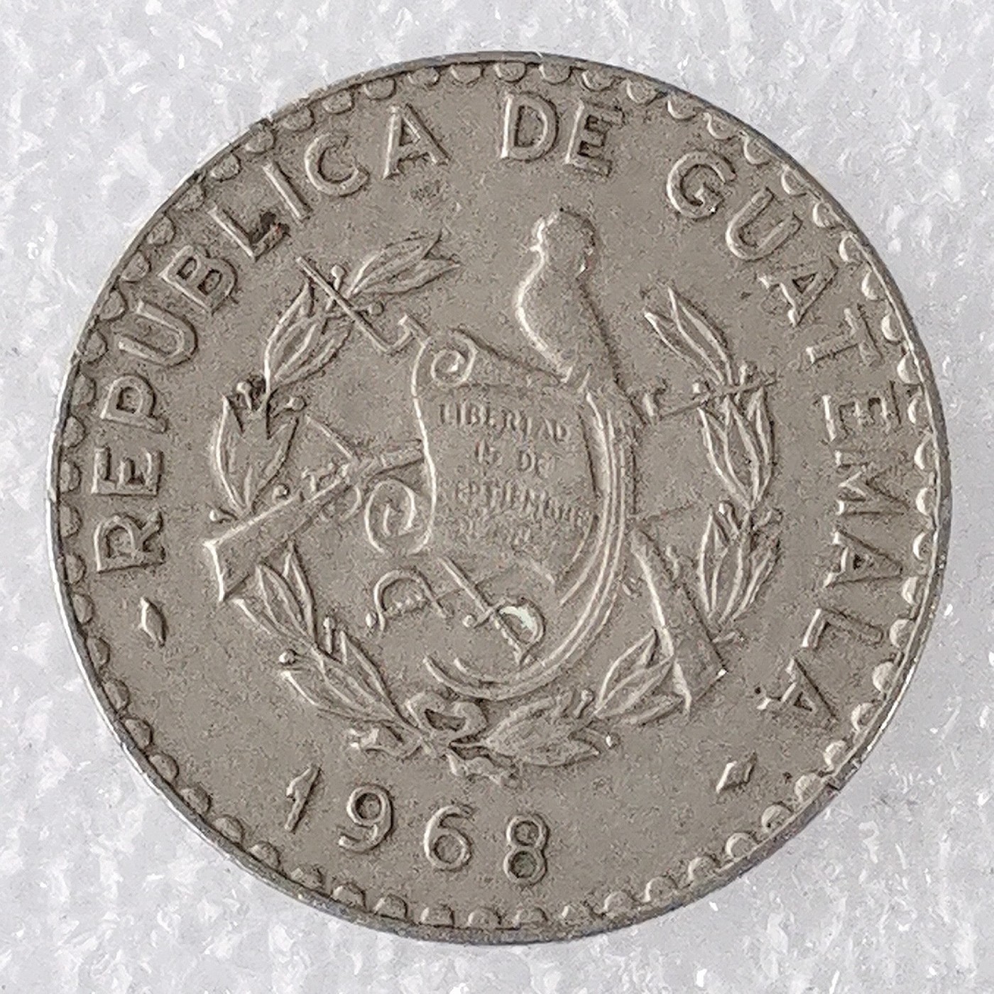 海外回流1元起拍小铺 各国钱币散币场 第7期 1968年危地马拉25分