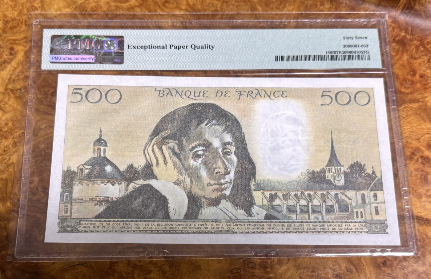 Chase Auction 第22期 - - 外钞、民国钞和人民币混合场！ 1987年法国500法郎，PMG67，帕斯卡尔！