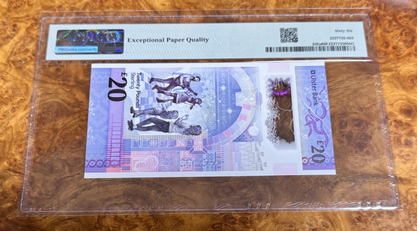 Chase Auction 第22期 - - 外钞、民国钞和人民币混合场！ 2019年爱尔兰20镑，PMG66！