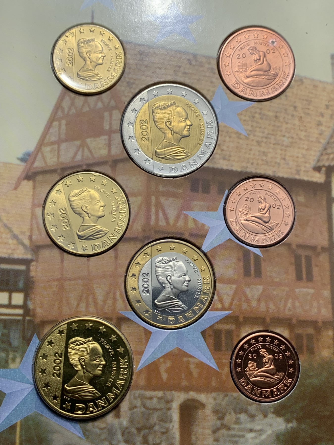 《竞宝斋》第238场-周日，周一，周二，周三 疯狂4连拍 (全场包邮) 丹麦 2002年欧元样币 仅铸造过样币，未发行过流通币 稀少