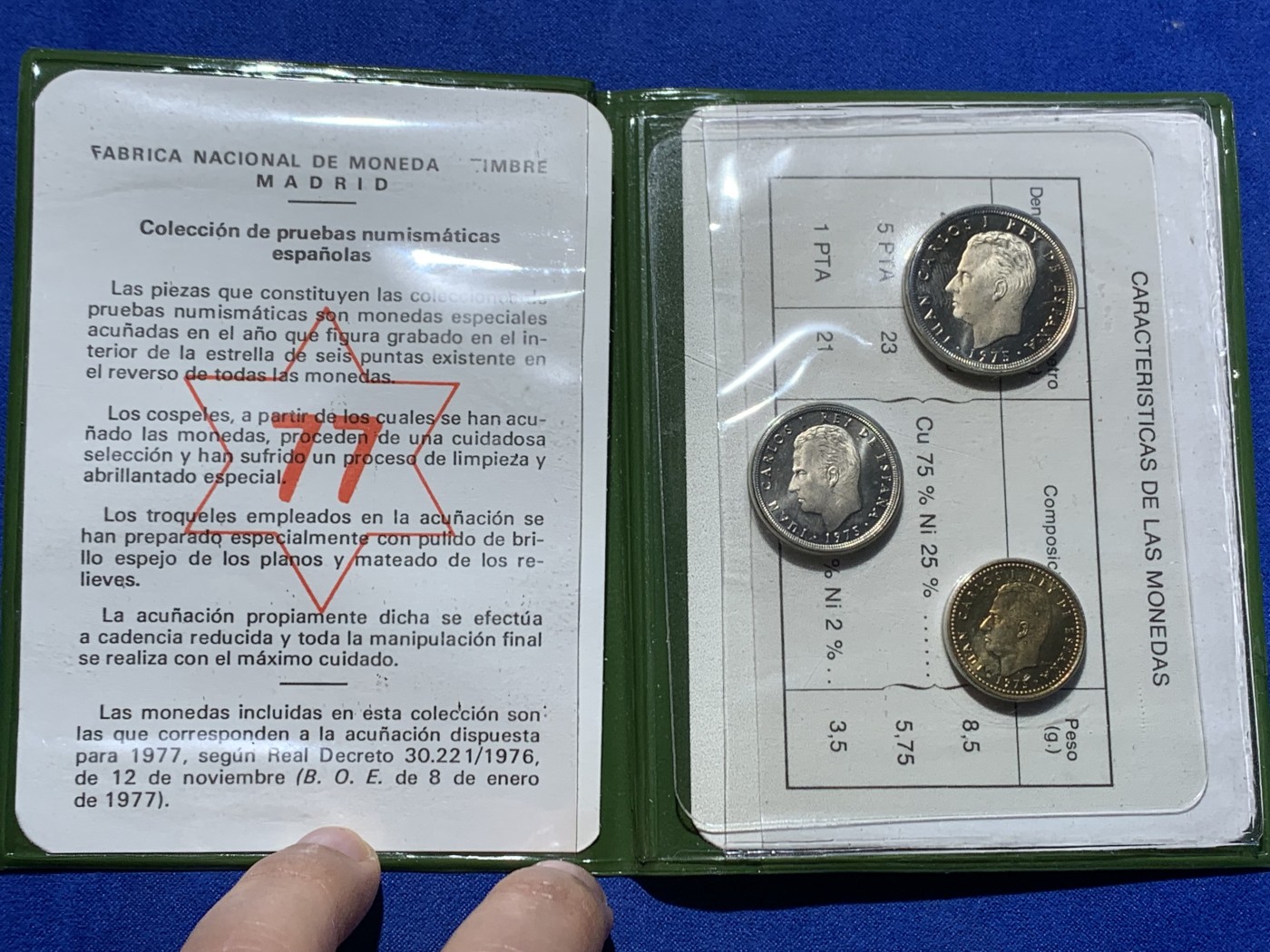 《竞宝斋》第238场-周日，周一，周二，周三 疯狂4连拍 (全场包邮) 西班牙1977年 胡安卡洛斯国王 三枚一组 套币