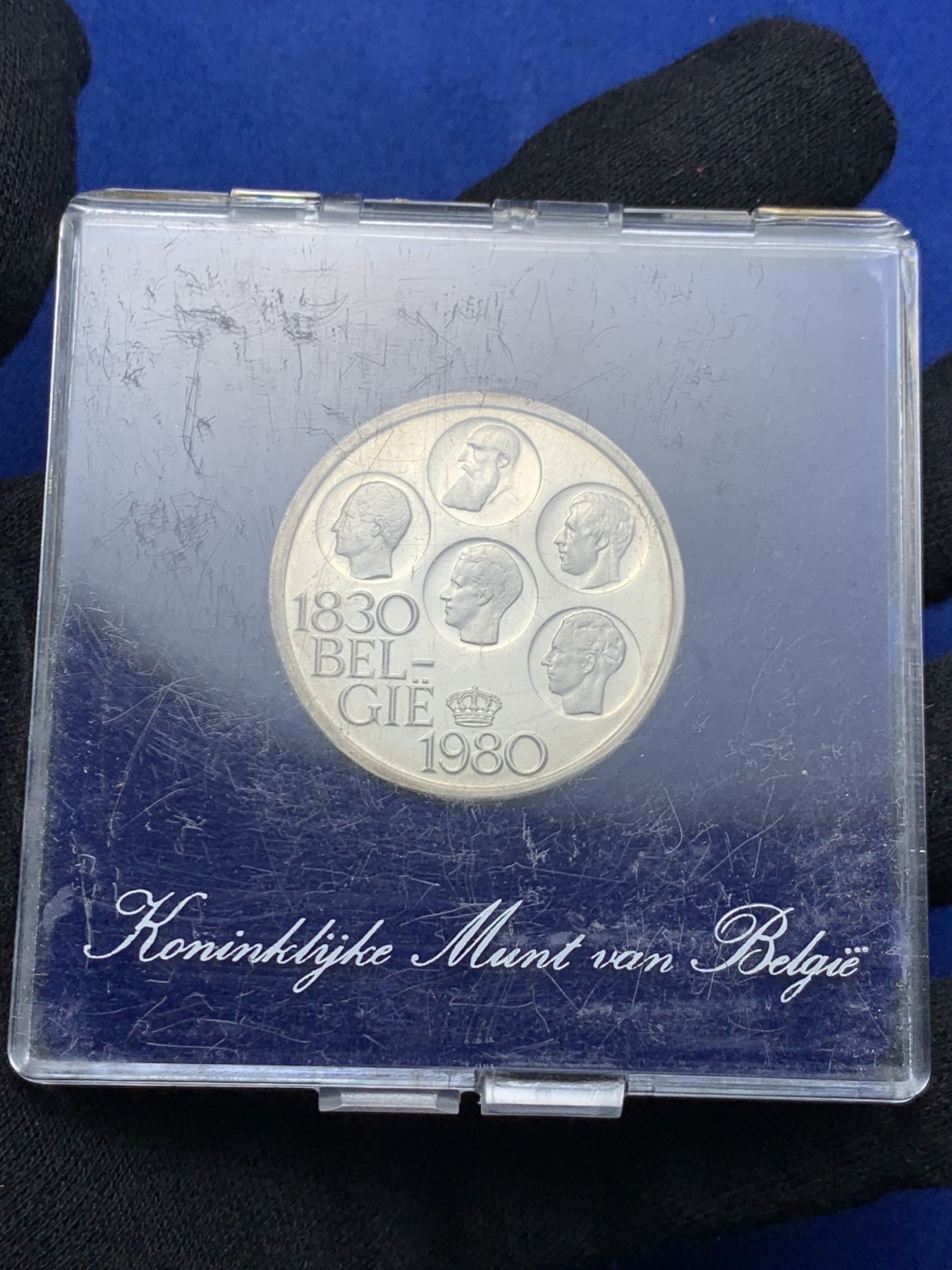 《竞宝斋》第238场-周日，周一，周二，周三 疯狂4连拍 (全场包邮) 比利时1980年 500法郎 精制版是银币 PF