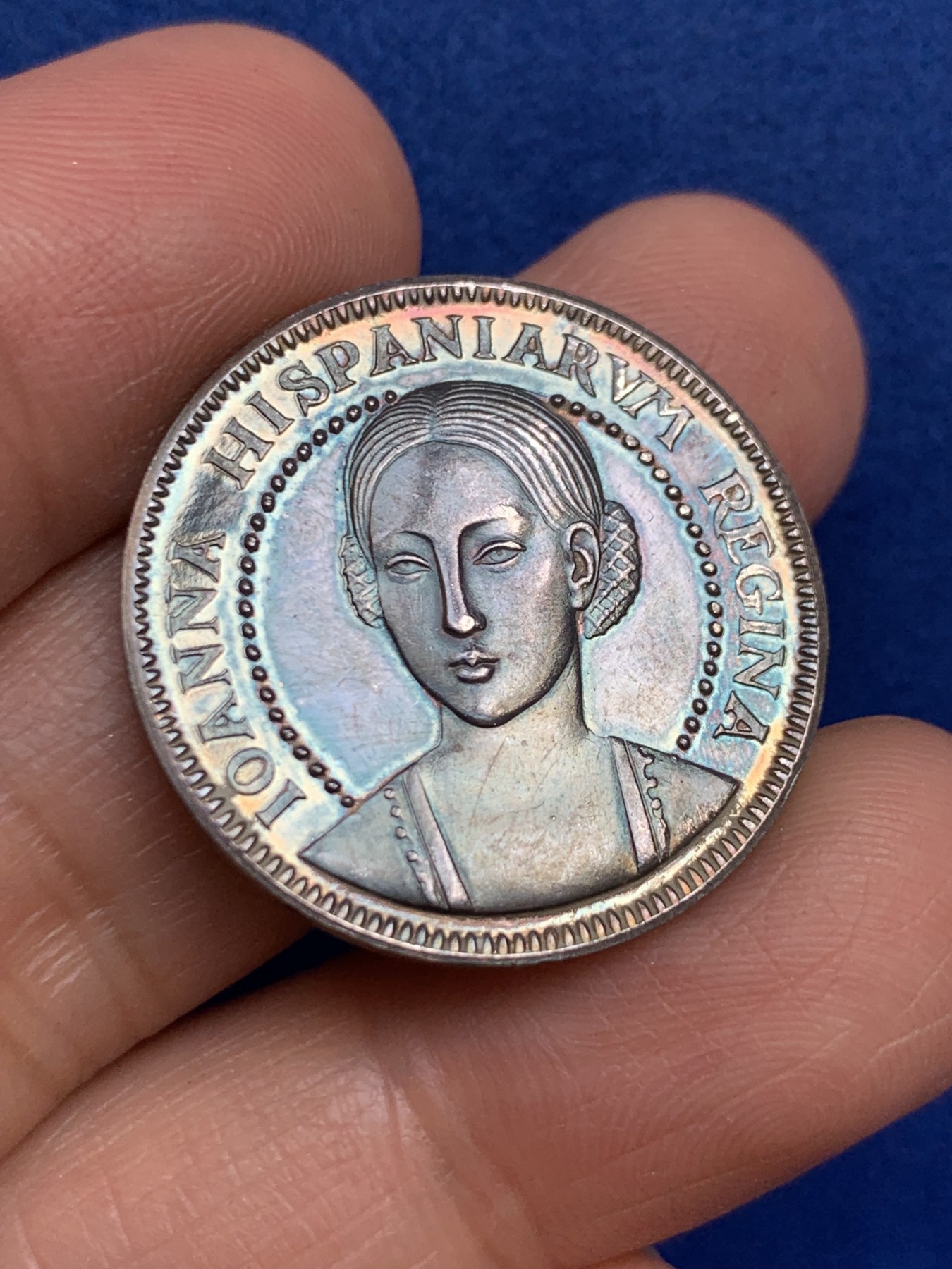 《竞宝斋》第238场-周日，周一，周二，周三 疯狂4连拍 (全场包邮) 西班牙 伊奥安娜 925银章 7.14克 27mm