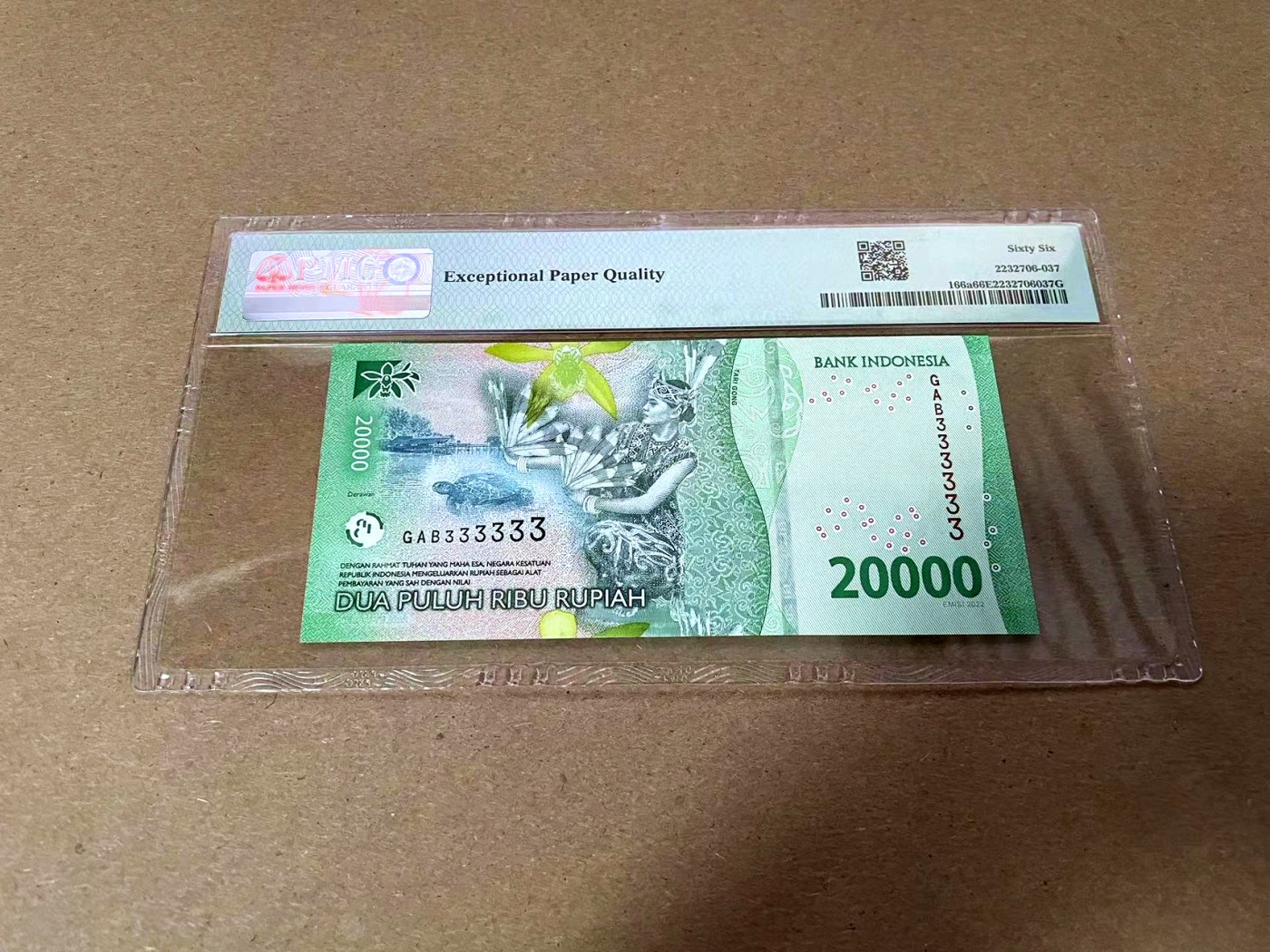 【Blue Auction】✨世界纸币精拍第425期【精】 【全同3】印尼 2022年2万卢比 PMG66EPQ 