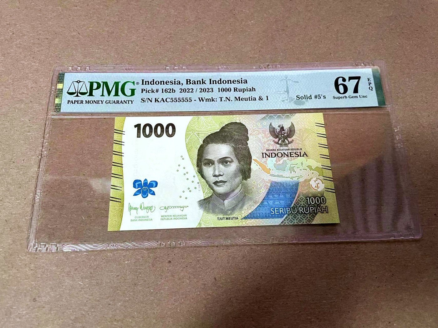 【Blue Auction】✨世界纸币精拍第425期【精】 【全同7】印尼 2023年1000卢比 PMG67EPQ 