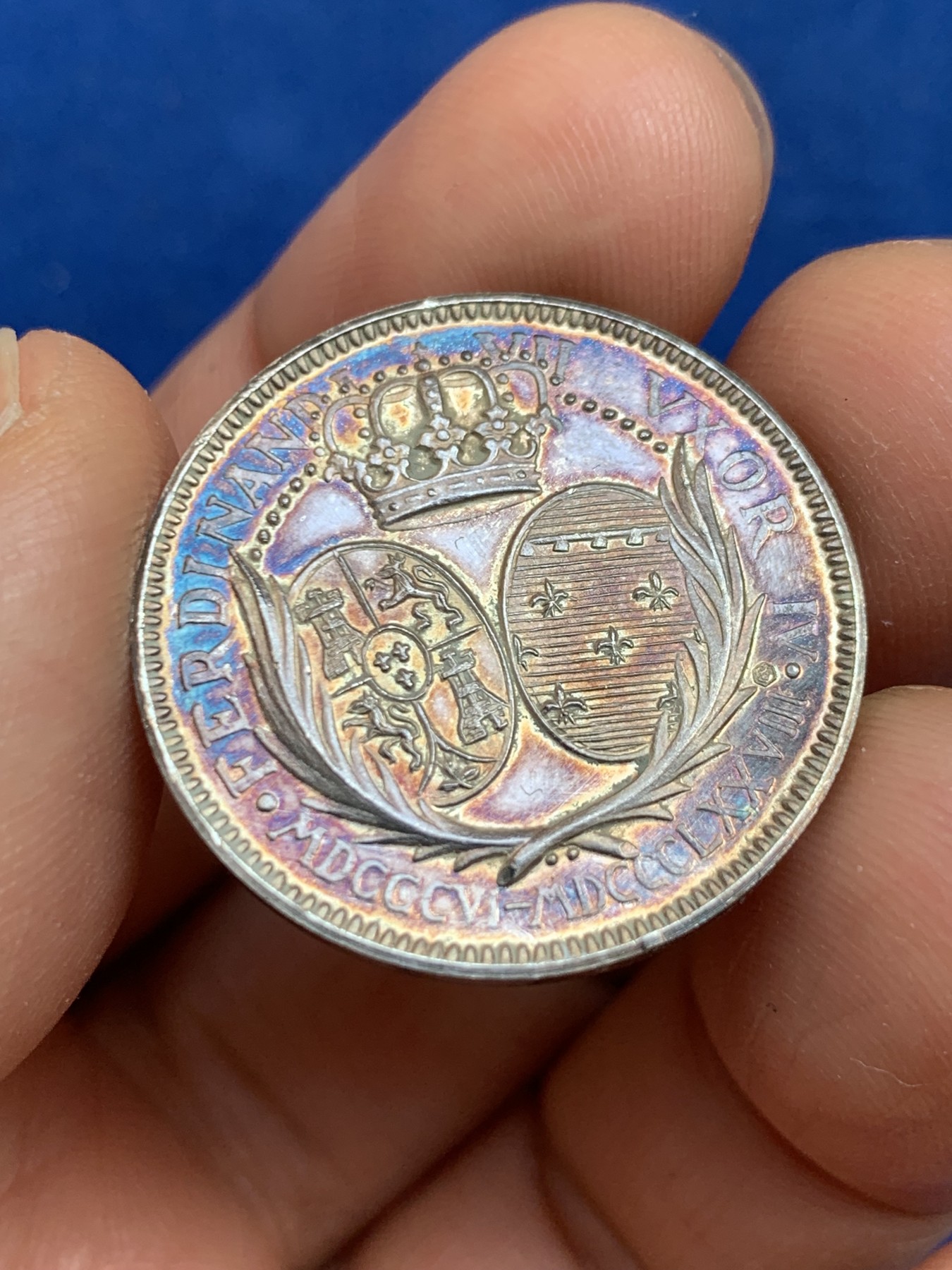 《竞宝斋》第238场-周日，周一，周二，周三 疯狂4连拍 (全场包邮) 西班牙玛丽亚·克里斯蒂娜 925银章 7.14克 27mm