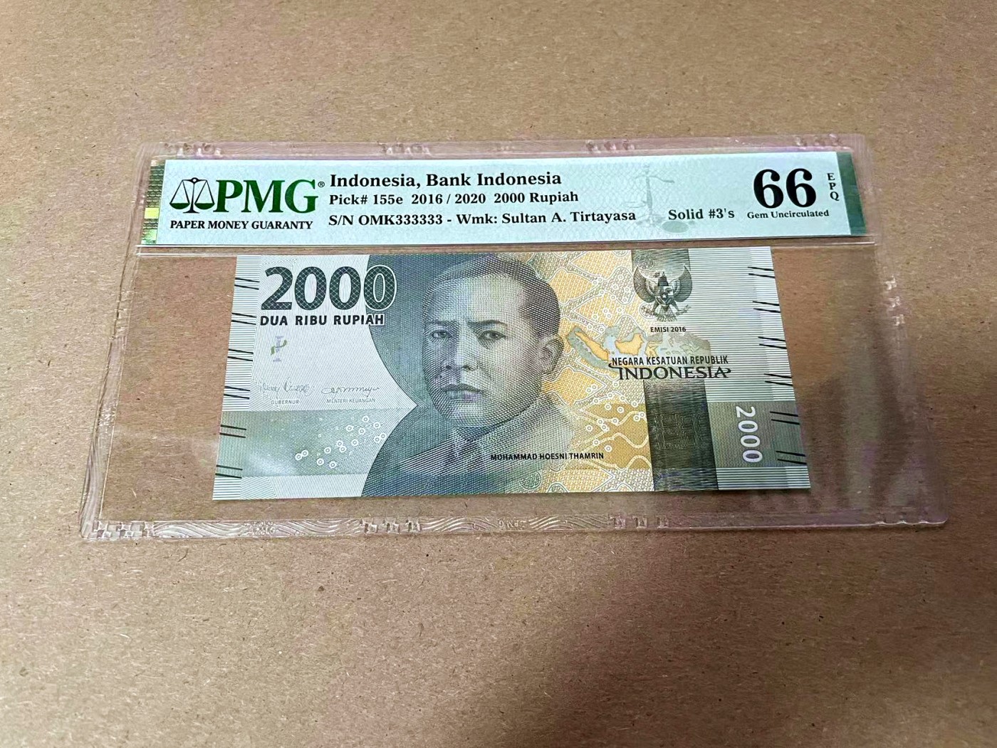 【Blue Auction】✨世界纸币精拍第425期【精】 【全同3】印尼 2020年2000卢比 PMG66EPQ 