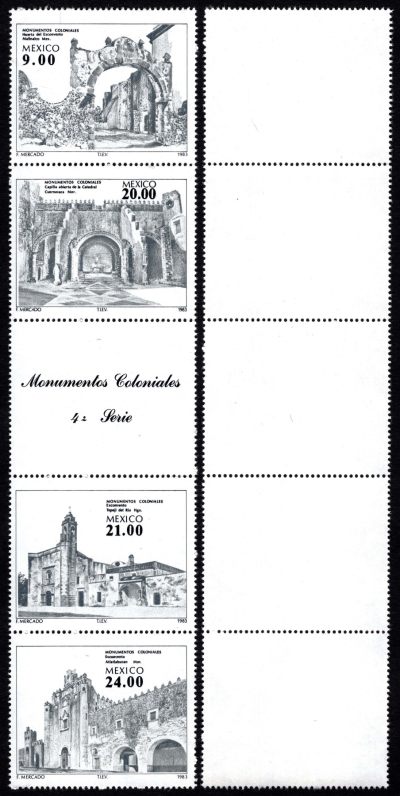 洪涛臻品批发群 精选邮票限时拍卖第六百二十二期  - 墨西哥1983 殖民地纪念碑 联票全品 