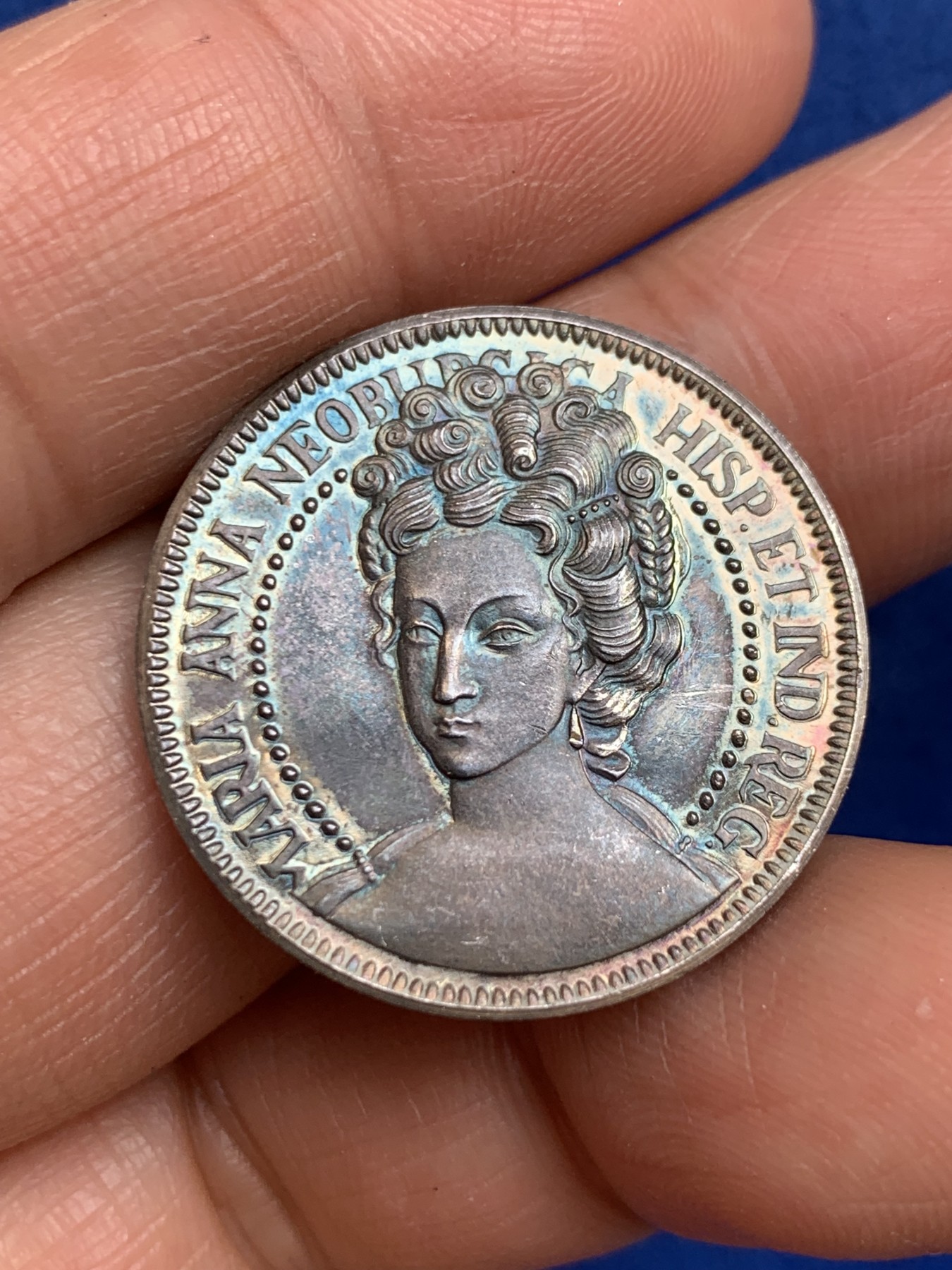 《竞宝斋》第238场-周日，周一，周二，周三 疯狂4连拍 (全场包邮) 西班牙 玛丽亚 安娜 925银章 7.1克 27mm