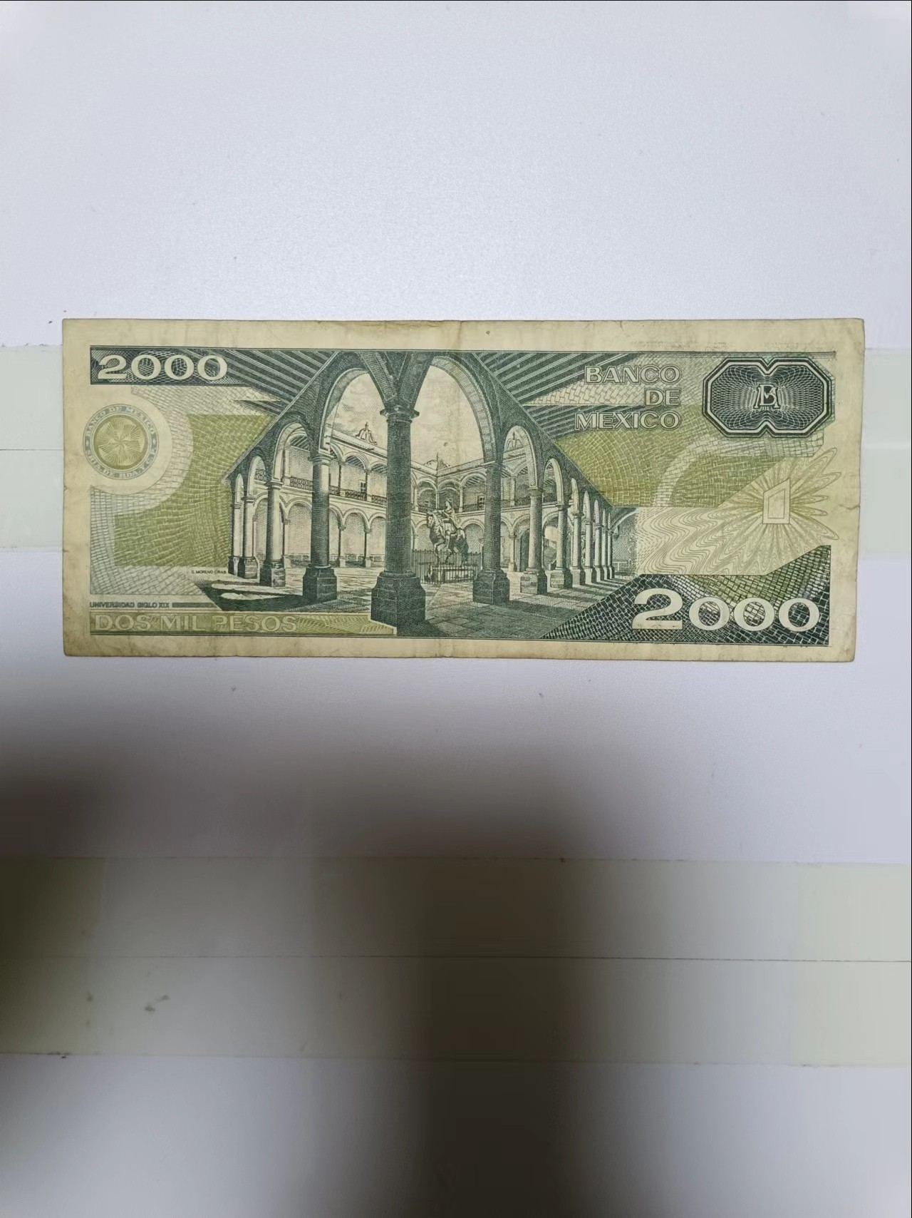 【20230127】非全新纸币第110场 墨西哥1989年2000比索，有裂缝