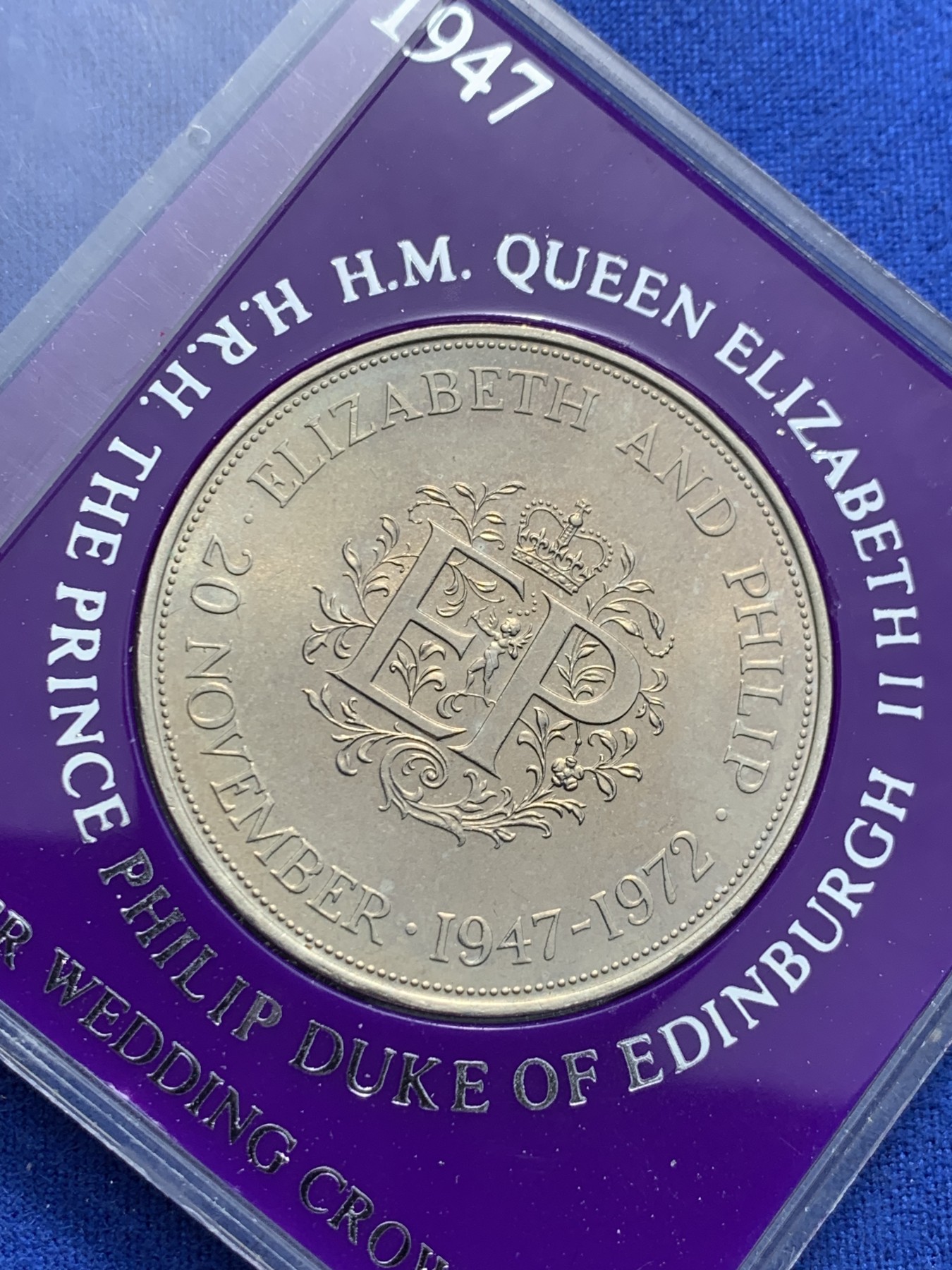 《竞宝斋》第238场-周日，周一，周二，周三 疯狂4连拍 (全场包邮) 英国1972年女王银婚25新便士克朗型纪念币