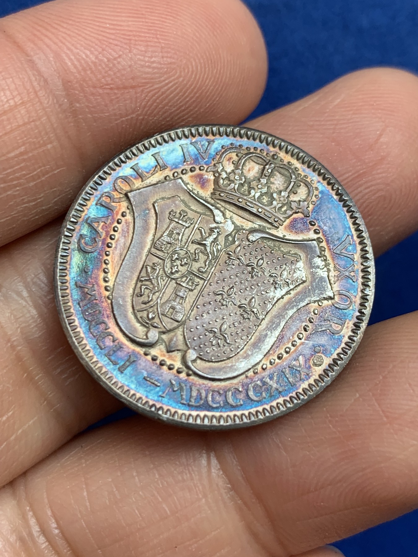 《竞宝斋》第238场-周日，周一，周二，周三 疯狂4连拍 (全场包邮) 西班牙 卢多维卡 玛丽亚 925银章 7.14克 27mm