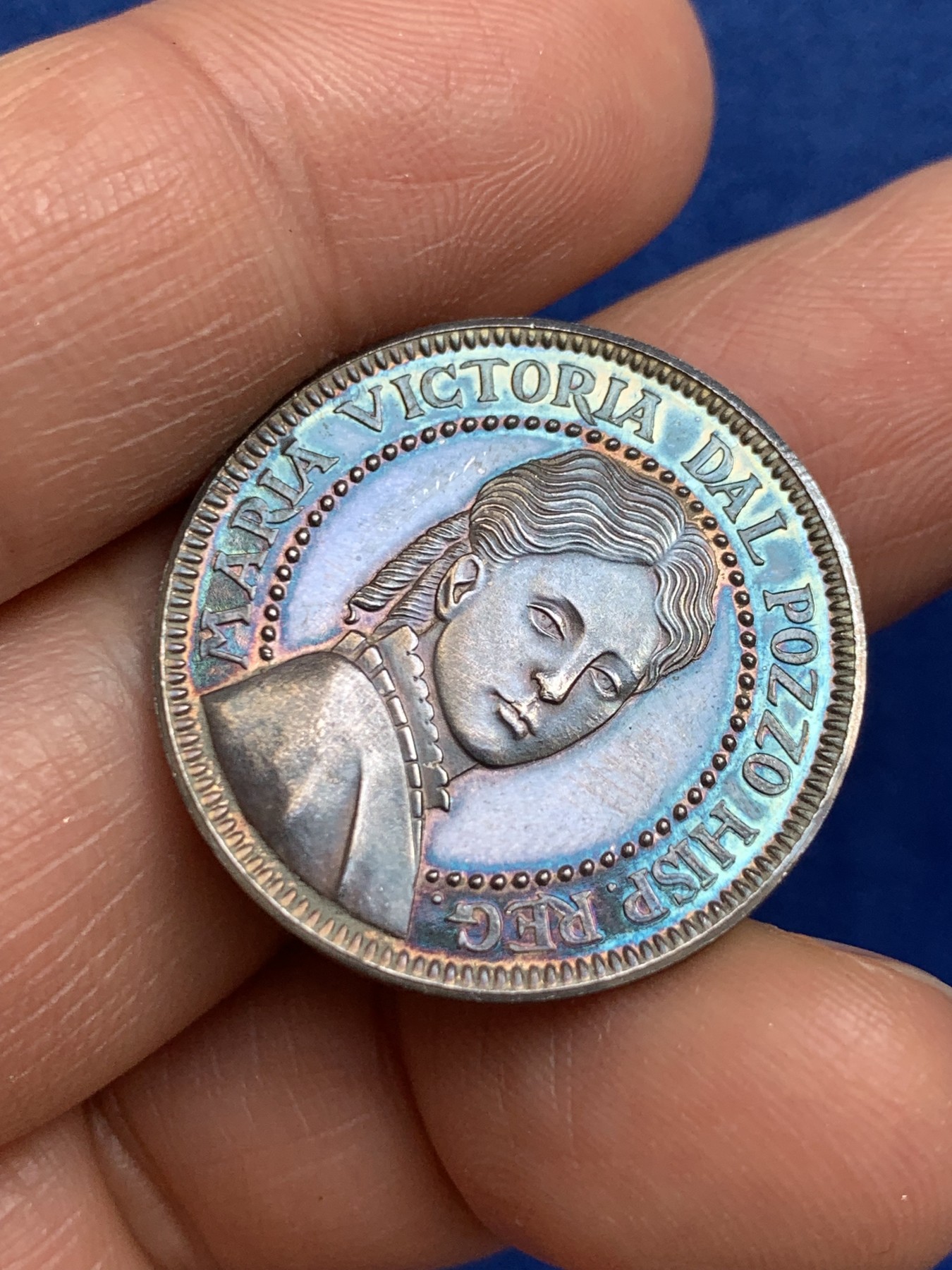 《竞宝斋》第238场-周日，周一，周二，周三 疯狂4连拍 (全场包邮) 西班牙 玛丽亚 维多利亚 925银章 7.29克 27mm