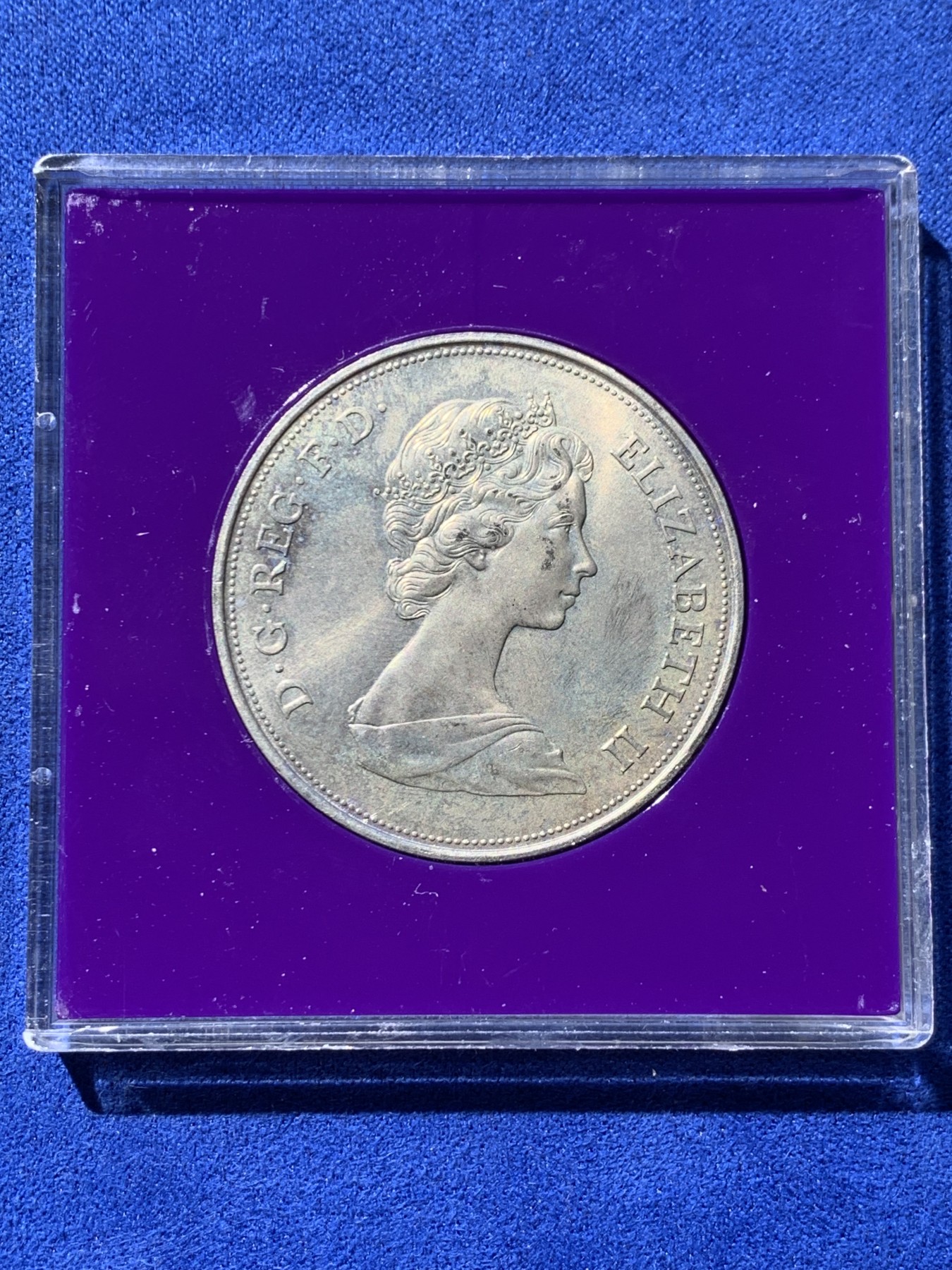 《竞宝斋》第238场-周日，周一，周二，周三 疯狂4连拍 (全场包邮) 英国1972年女王银婚25新便士克朗型纪念币