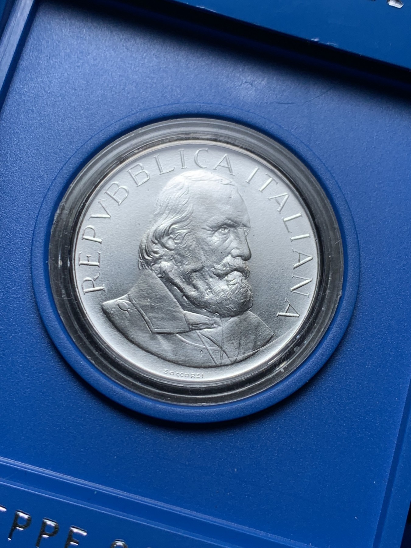 《竞宝斋》第238场-周日，周一，周二，周三 疯狂4连拍 (全场包邮) 盒装 1982年意大利副首相朱塞佩•加里波第逝世100周年纪念 全新500里拉银币