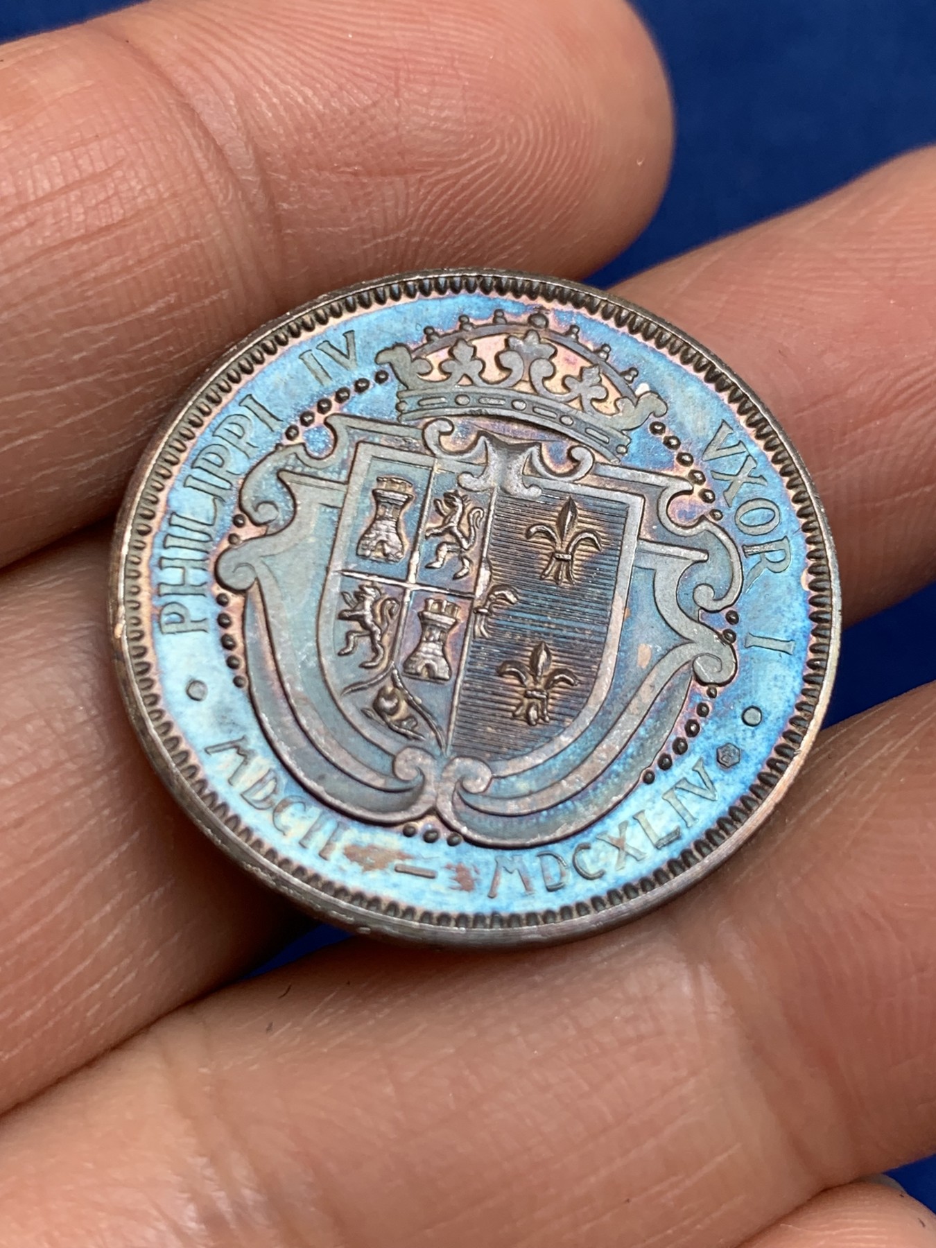 《竞宝斋》第238场-周日，周一，周二，周三 疯狂4连拍 (全场包邮) 西班牙 伊丽莎白 波波尼亚 925银章 7.33克 27mm