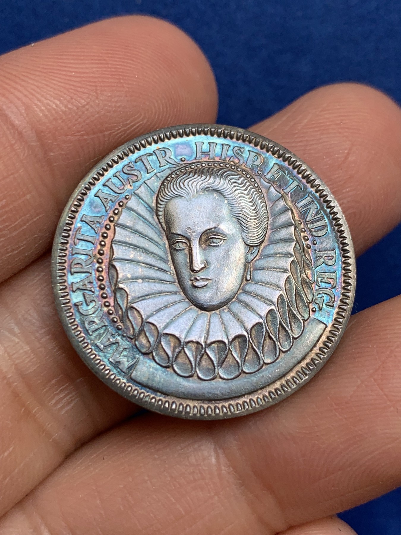 《竞宝斋》第238场-周日，周一，周二，周三 疯狂4连拍 (全场包邮) 西班牙 玛格丽塔·奥斯特 925银章 6.93克 27mm