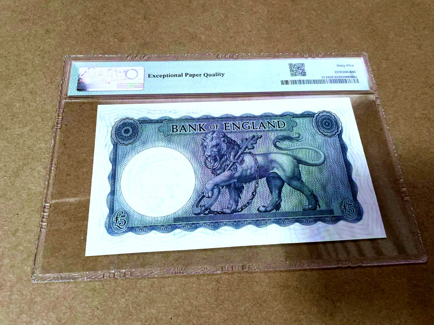 【Blue Auction】✨世界纸币精拍第425期【精】 英国 B序列 1957-67年5镑 PMG65EPQ 