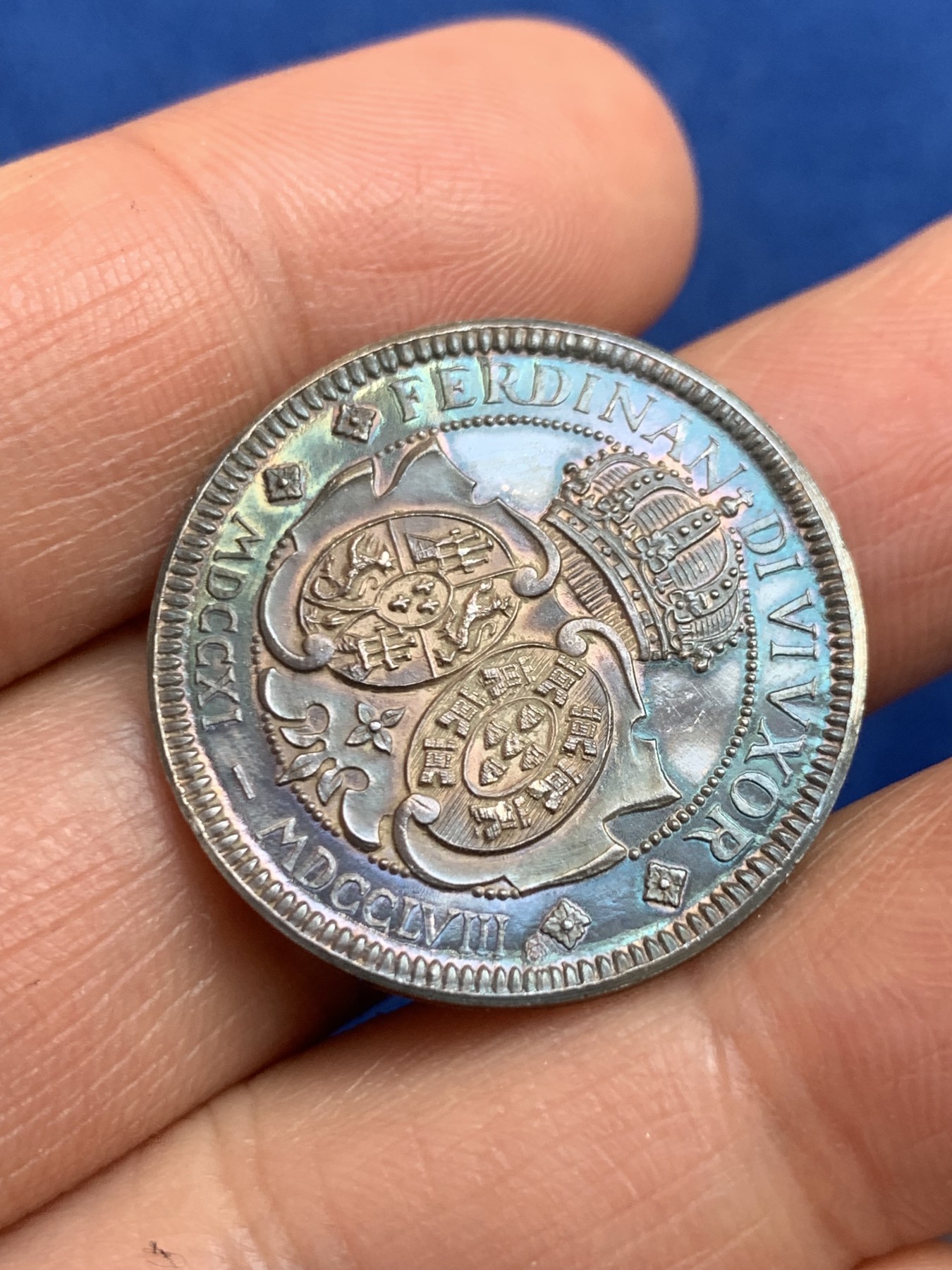 《竞宝斋》第238场-周日，周一，周二，周三 疯狂4连拍 (全场包邮) 西班牙芭芭拉 布拉甘蒂亚 925银章 6.98克 27mm