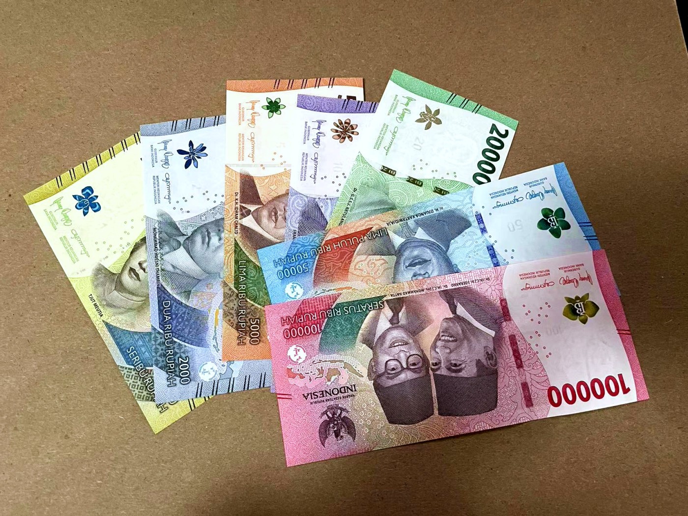 【Blue Auction】✨世界纸币精拍第425期【精】 【一组7张尾2同全套AAA首发】印尼 新版 1000-100000卢比一组 全新UNC