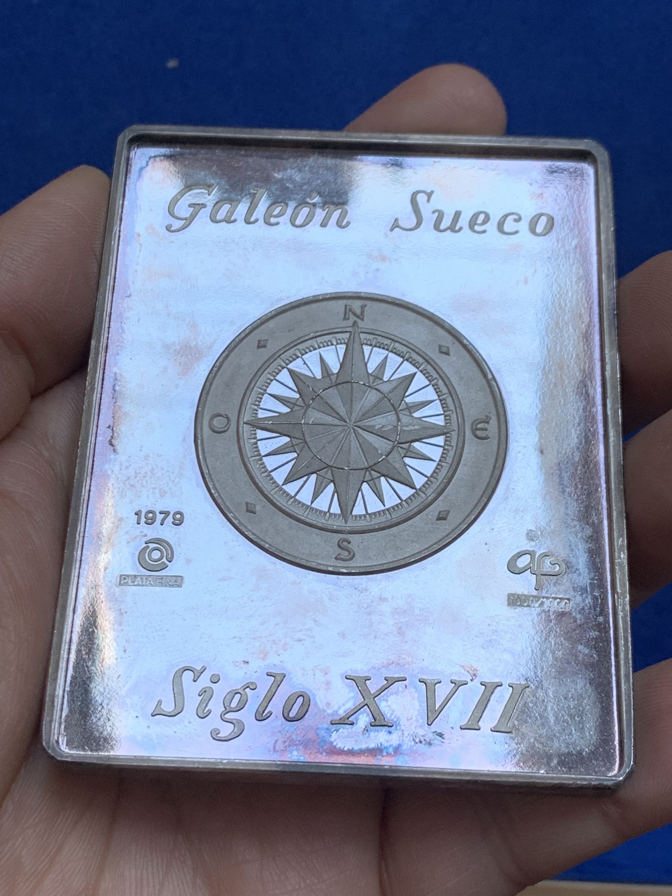 《竞宝斋》第238场-周日，周一，周二，周三 疯狂4连拍 (全场包邮) 瑞典大帆船 1979年 方形银章 175.17克 65.3*85.2mm