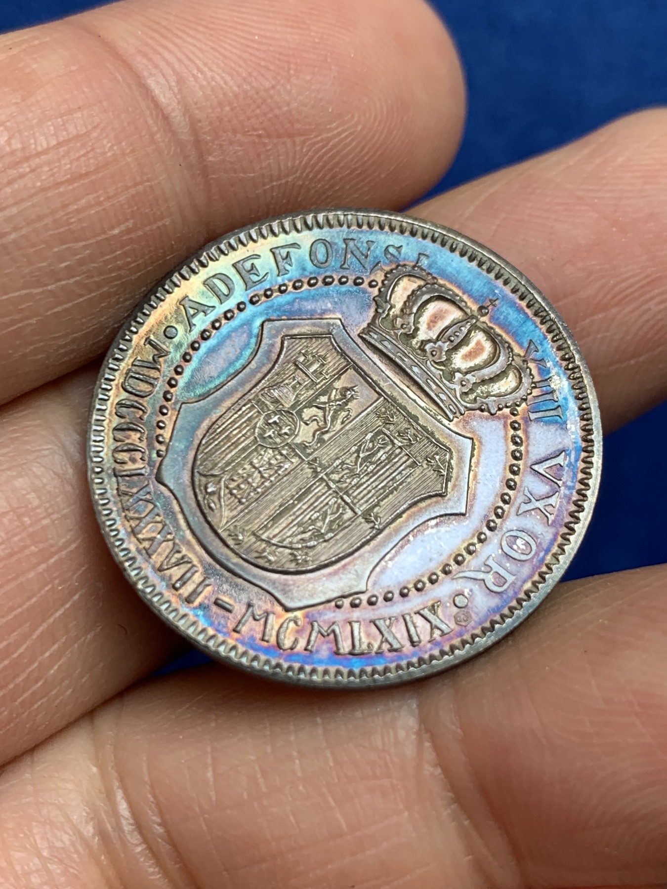 《竞宝斋》第238场-周日，周一，周二，周三 疯狂4连拍 (全场包邮) 西班牙 维多利亚·埃夫吉尼娅 925银章 7.27克 27mm