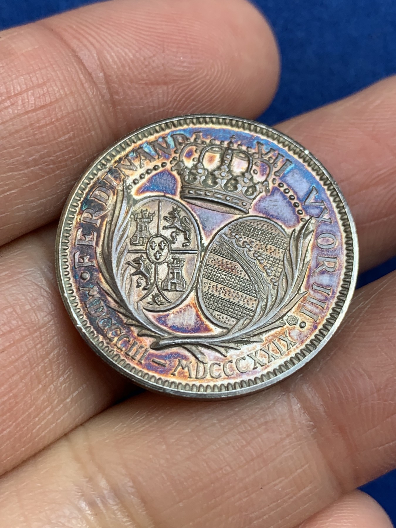 《竞宝斋》第238场-周日，周一，周二，周三 疯狂4连拍 (全场包邮) 西班牙玛丽亚·约瑟夫·阿玛利亚 925银章 7.26克 27.1mm