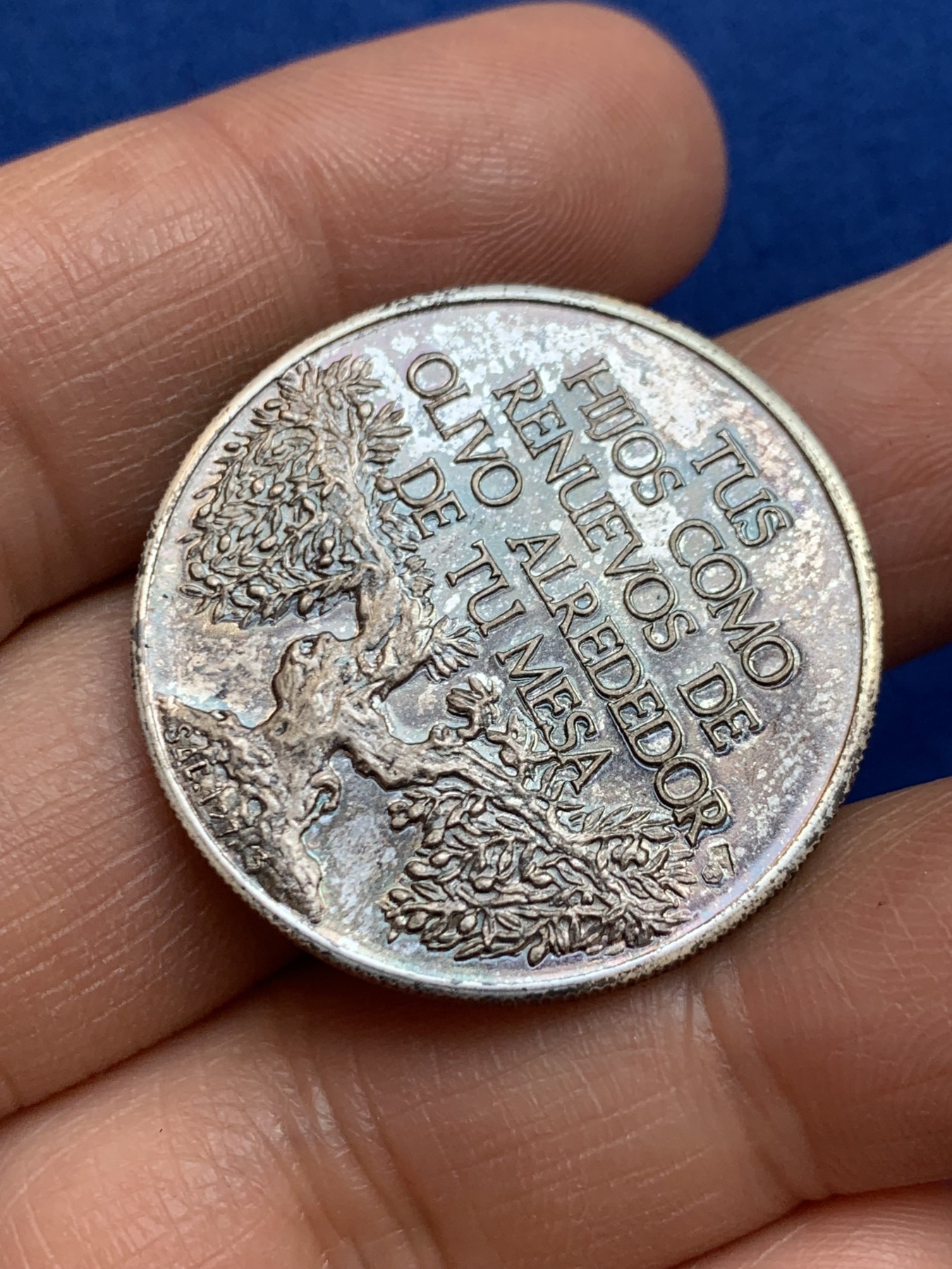 《竞宝斋》第238场-周日，周一，周二，周三 疯狂4连拍 (全场包邮) 西班牙 葡萄树和橄榄树 银章 13.12克 32.1mm