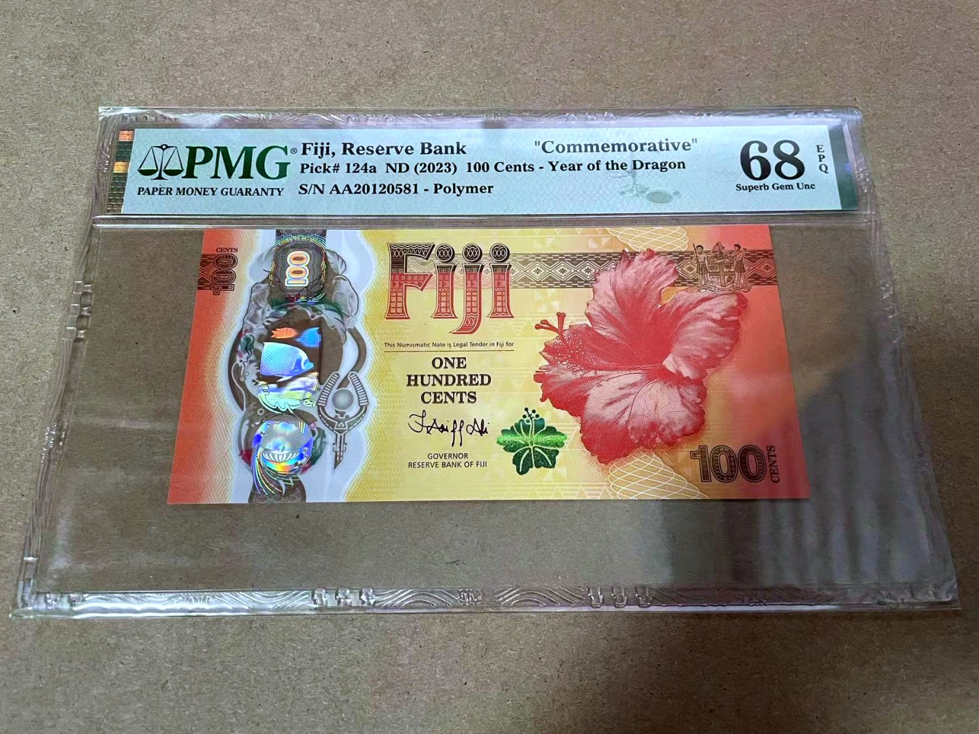 【Blue Auction】✨世界纸币精拍第425期【精】 【AA冠无47】斐济 2023年100分 PMG68EPQ 超高分