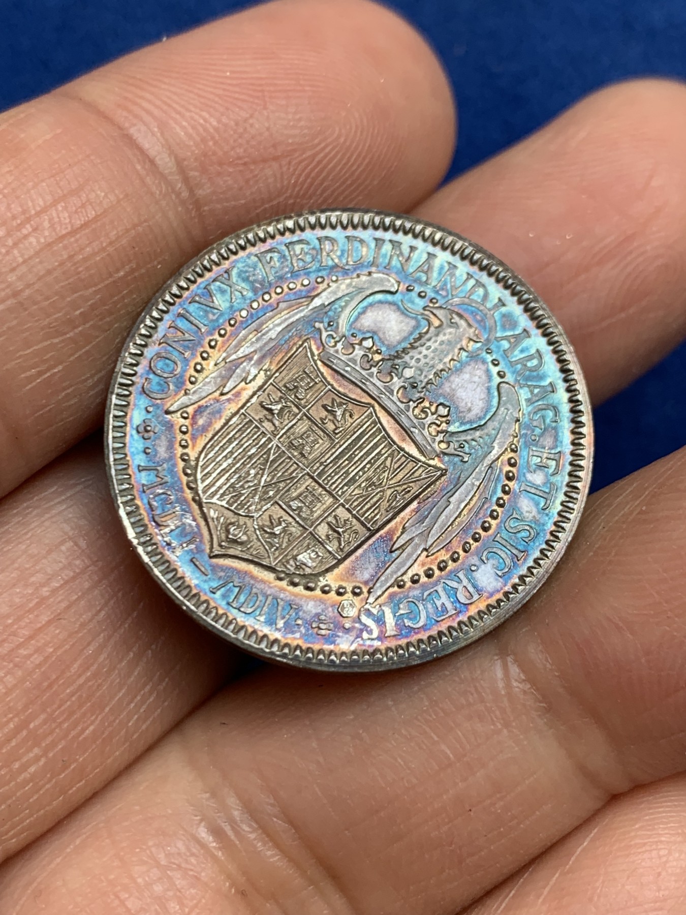 《竞宝斋》第238场-周日，周一，周二，周三 疯狂4连拍 (全场包邮) 西班牙 伊丽莎白 卡斯蒂利亚 925银章 7.13克 27mm