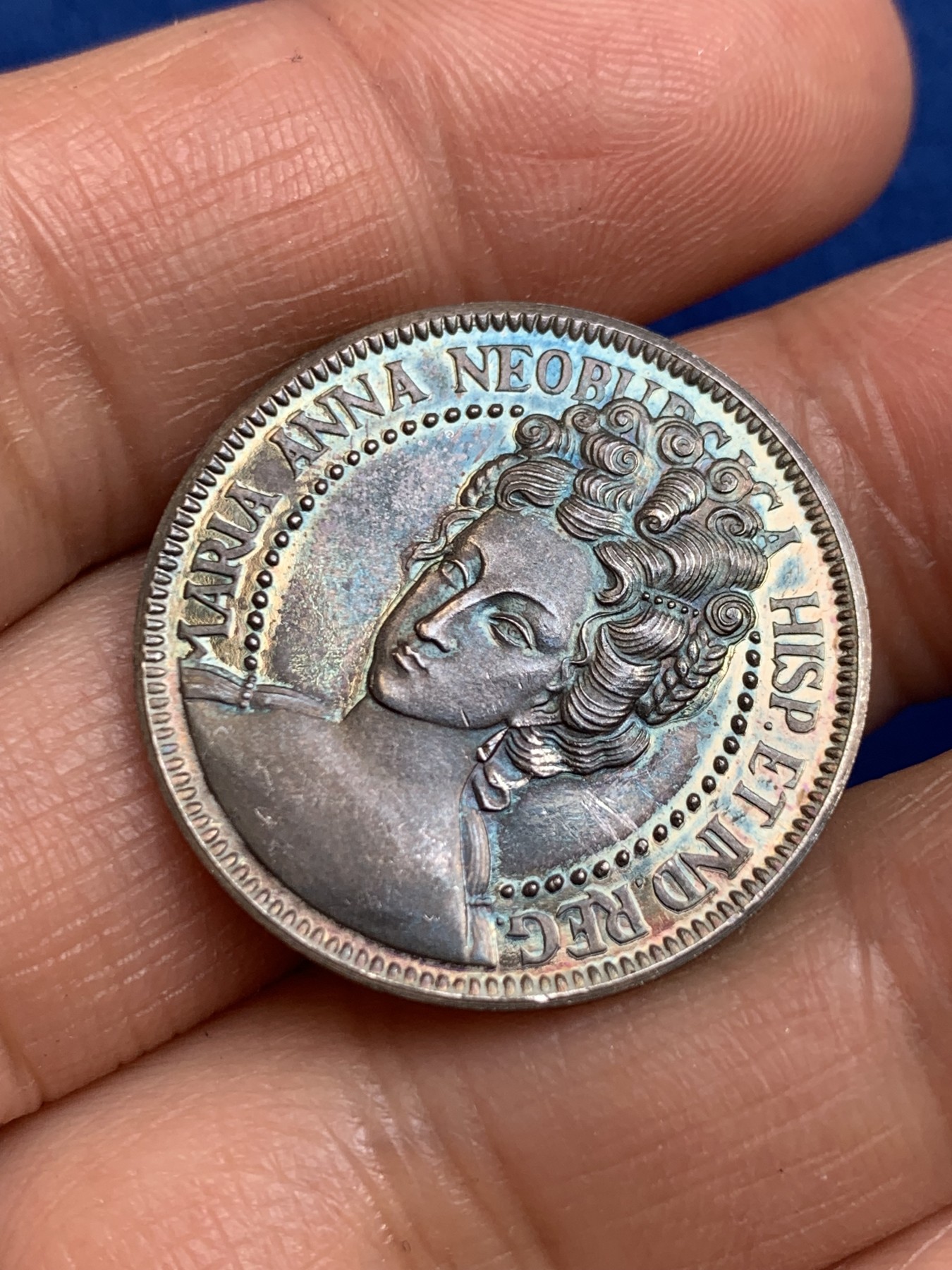 《竞宝斋》第238场-周日，周一，周二，周三 疯狂4连拍 (全场包邮) 西班牙 玛丽亚 安娜 925银章 7.1克 27mm