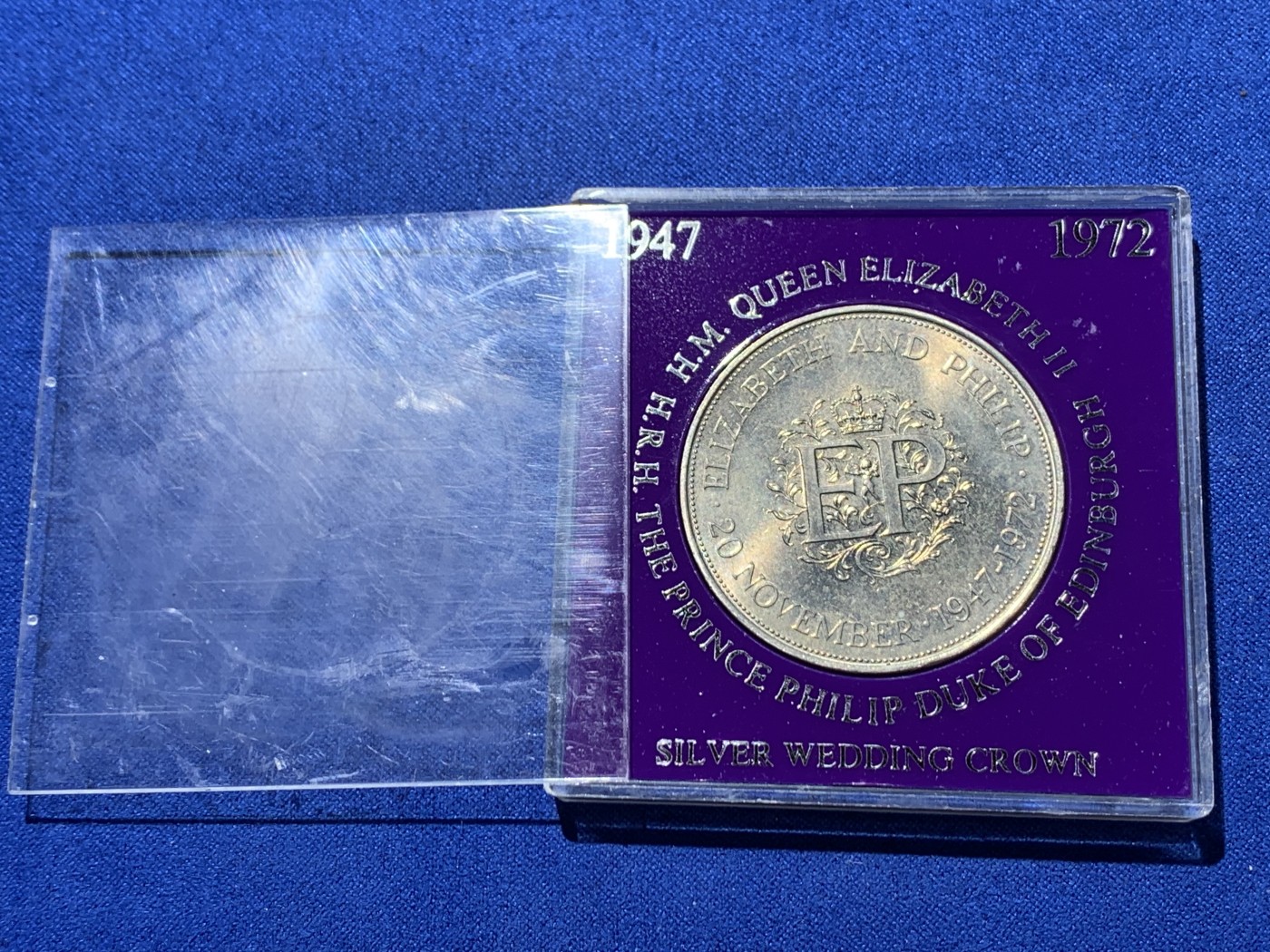 《竞宝斋》第238场-周日，周一，周二，周三 疯狂4连拍 (全场包邮) 英国1972年女王银婚25新便士克朗型纪念币