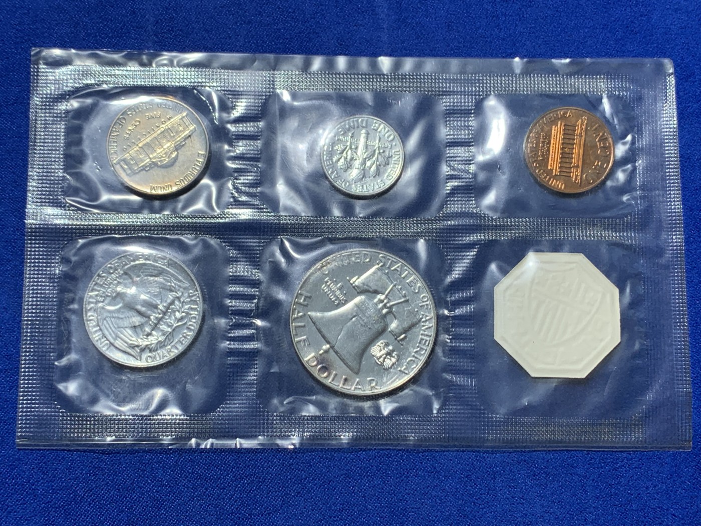 《竞宝斋》第238场-周日，周一，周二，周三 疯狂4连拍 (全场包邮) 美国1962年套币一组五枚带一枚造币厂章 其中大钟半圆和1/4美元是银币 封装