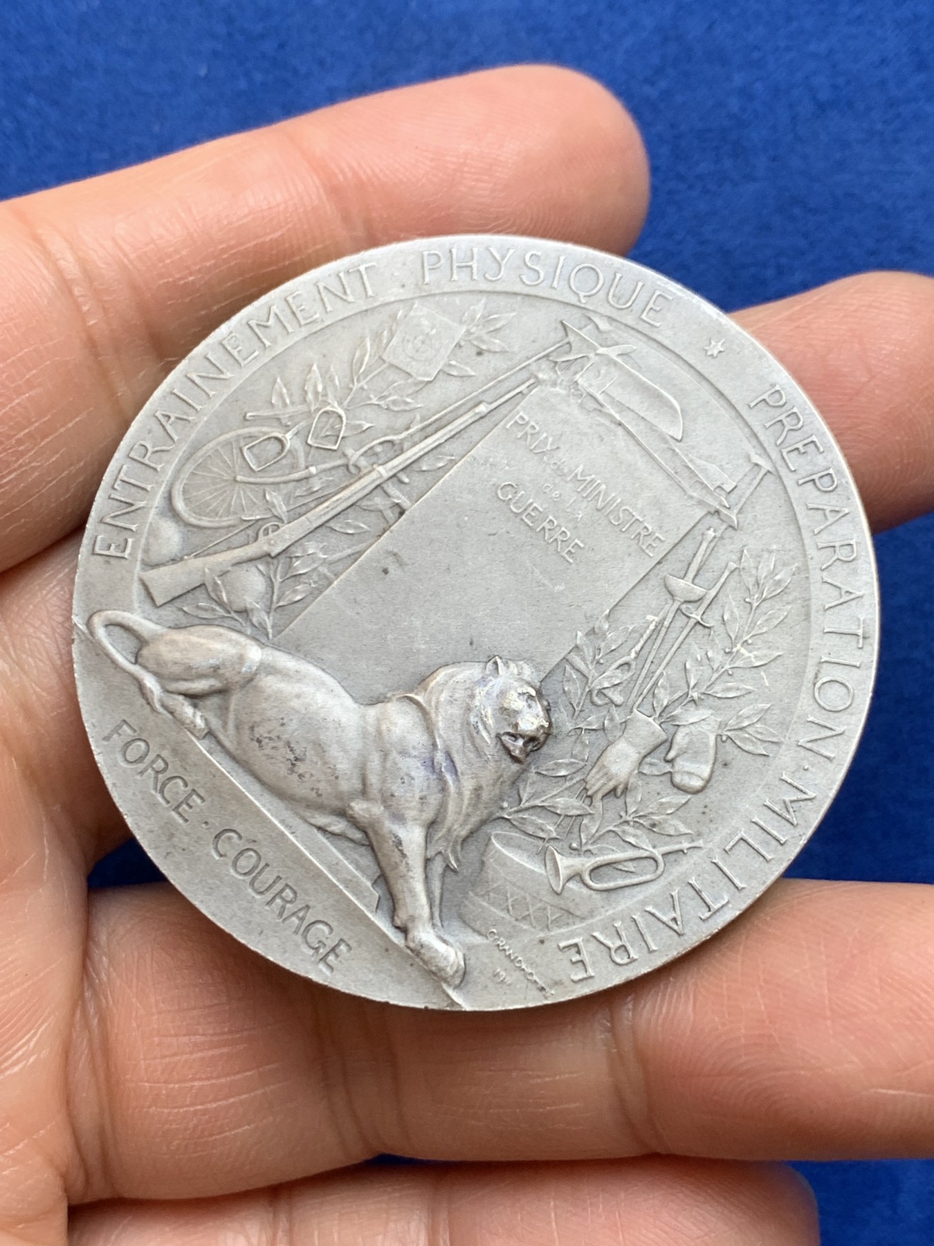 《竞宝斋》第238场-周日，周一，周二，周三 疯狂4连拍 (全场包邮) 法国十九世纪 战役奖章 银制 62克 49.9mm