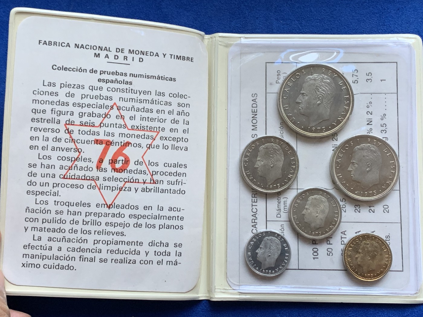 《竞宝斋》第238场-周日，周一，周二，周三 疯狂4连拍 (全场包邮) 册子装 西班牙 1976年胡安卡洛斯一世 6枚套币 造币厂封装