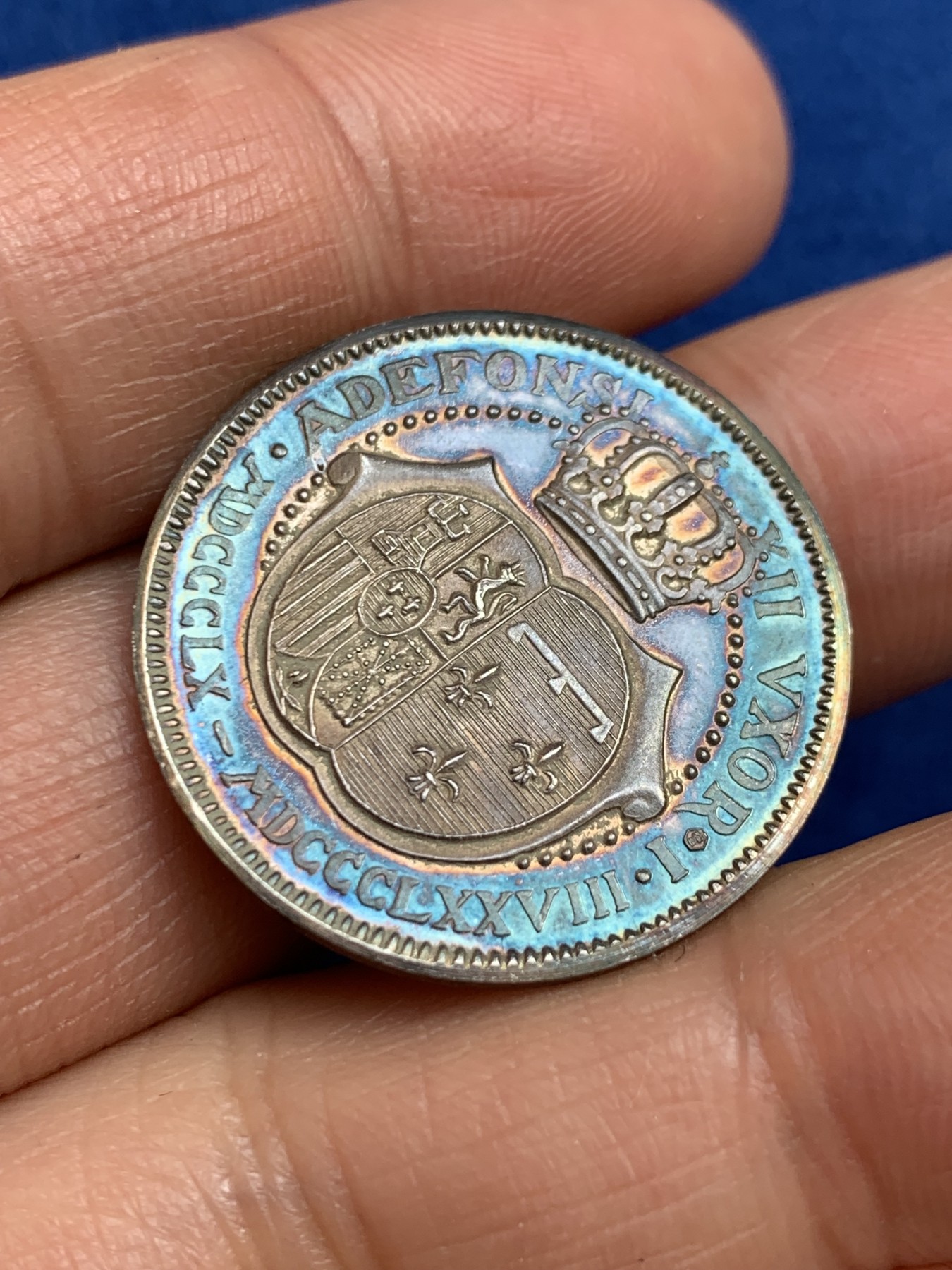 《竞宝斋》第238场-周日，周一，周二，周三 疯狂4连拍 (全场包邮) 西班牙玛丽亚·梅赛德斯 925银章 7.16克 27.1mm