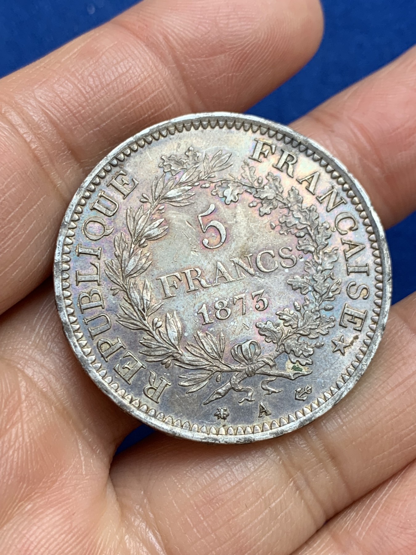 《竞宝斋》第238场-周日，周一，周二，周三 疯狂4连拍 (全场包邮) 法国1873大力神5法郎银币