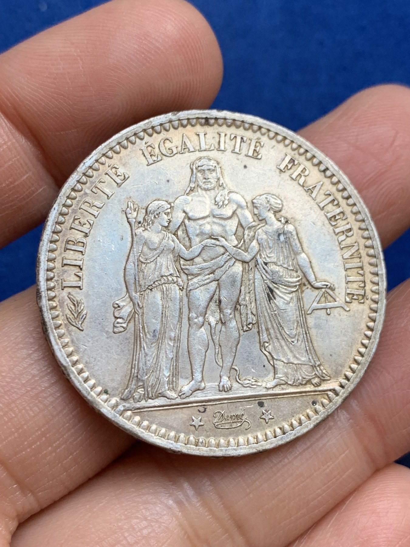 《竞宝斋》第238场-周日，周一，周二，周三 疯狂4连拍 (全场包邮) 法国1873大力神5法郎银币