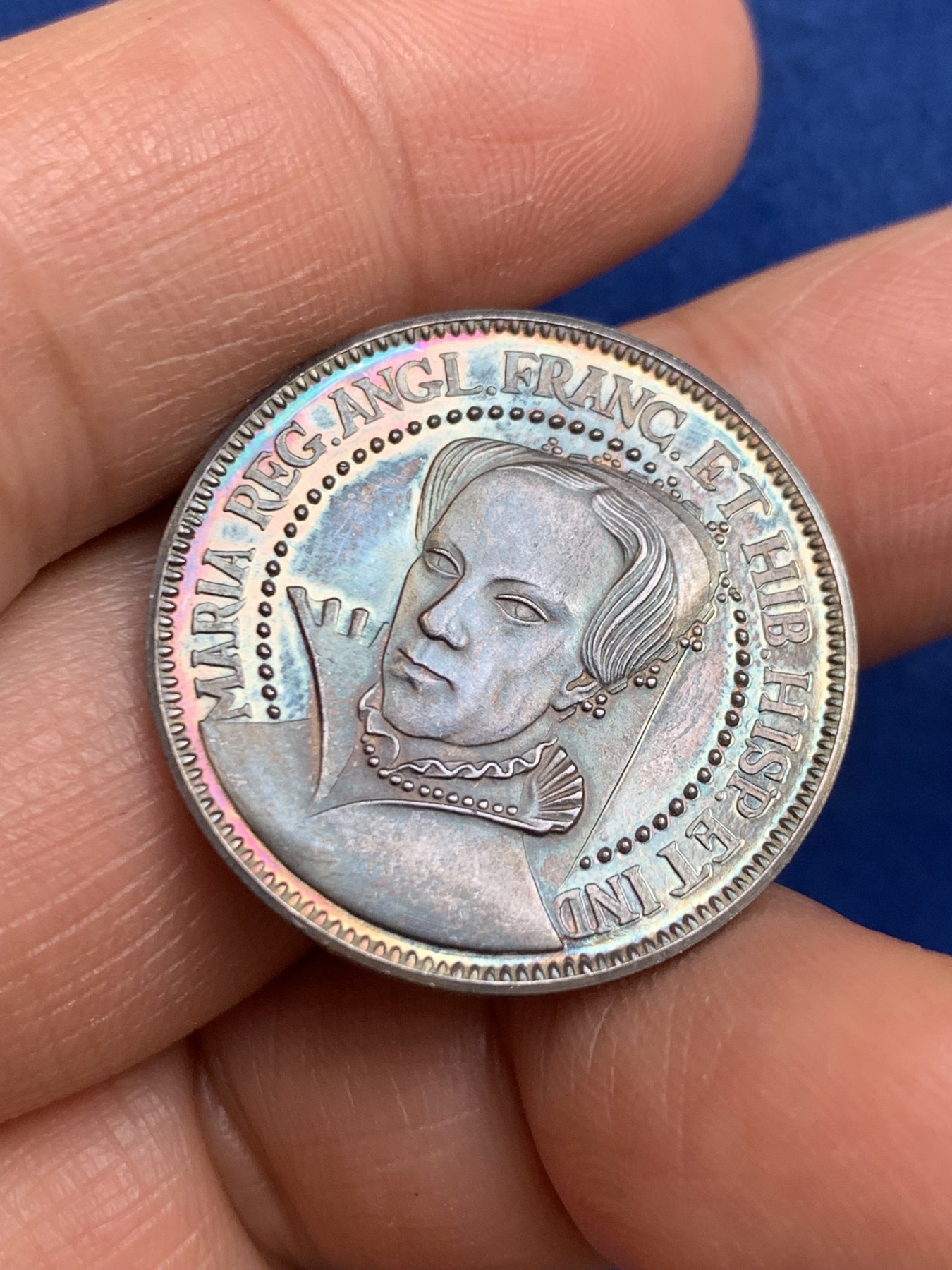 《竞宝斋》第238场-周日，周一，周二，周三 疯狂4连拍 (全场包邮) 西班牙 玛丽亚 安洁拉 925银章 7.33克 27mm