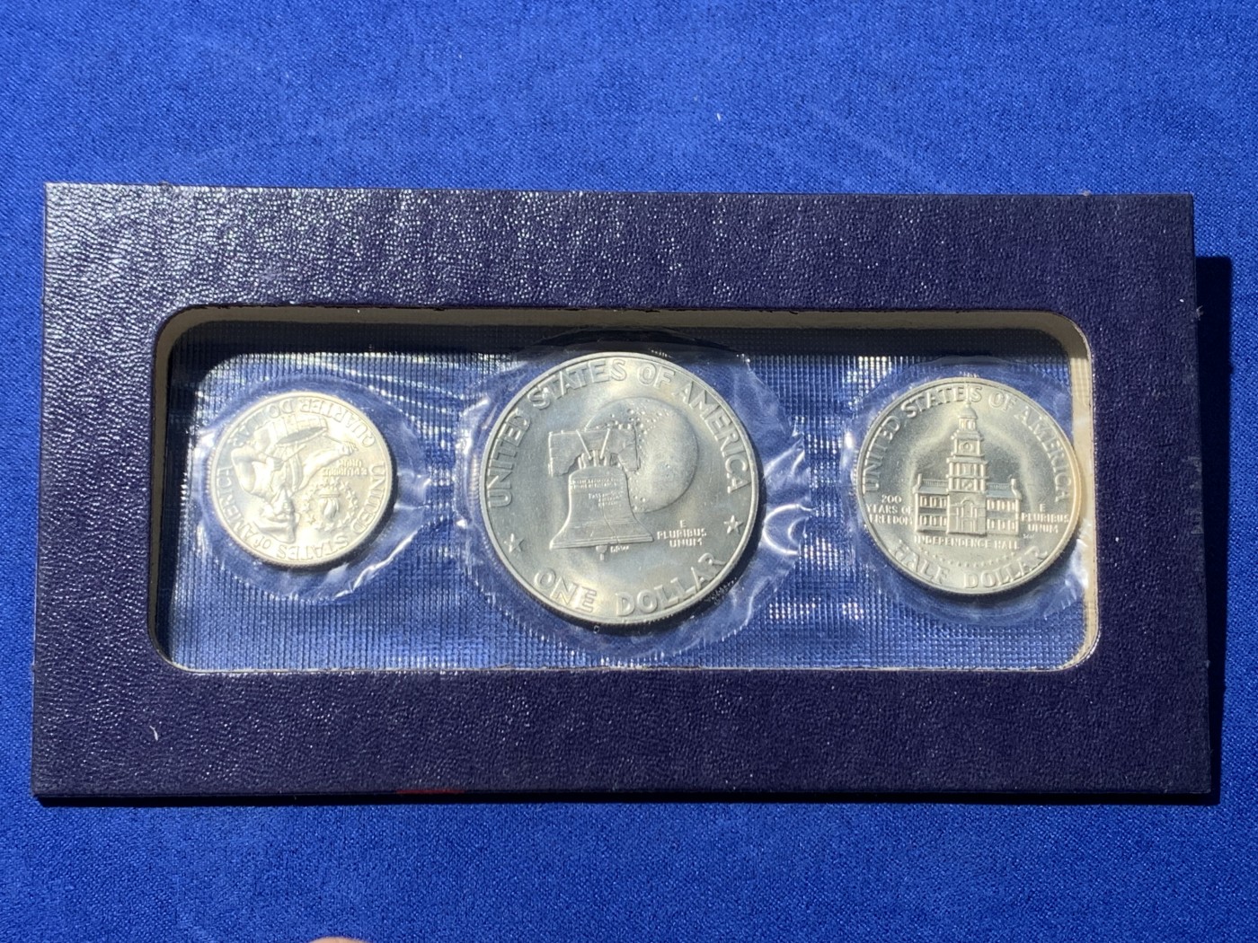 《竞宝斋》第238场-周日，周一，周二，周三 疯狂4连拍 (全场包邮) 美国1976年独立200周年纪念银币三枚套