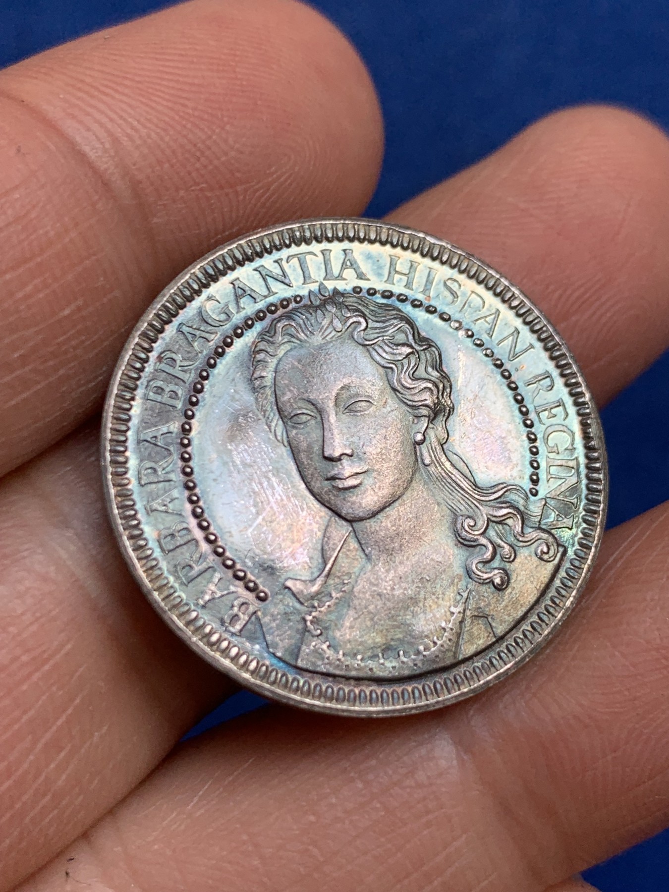 《竞宝斋》第238场-周日，周一，周二，周三 疯狂4连拍 (全场包邮) 西班牙芭芭拉 布拉甘蒂亚 925银章 6.98克 27mm